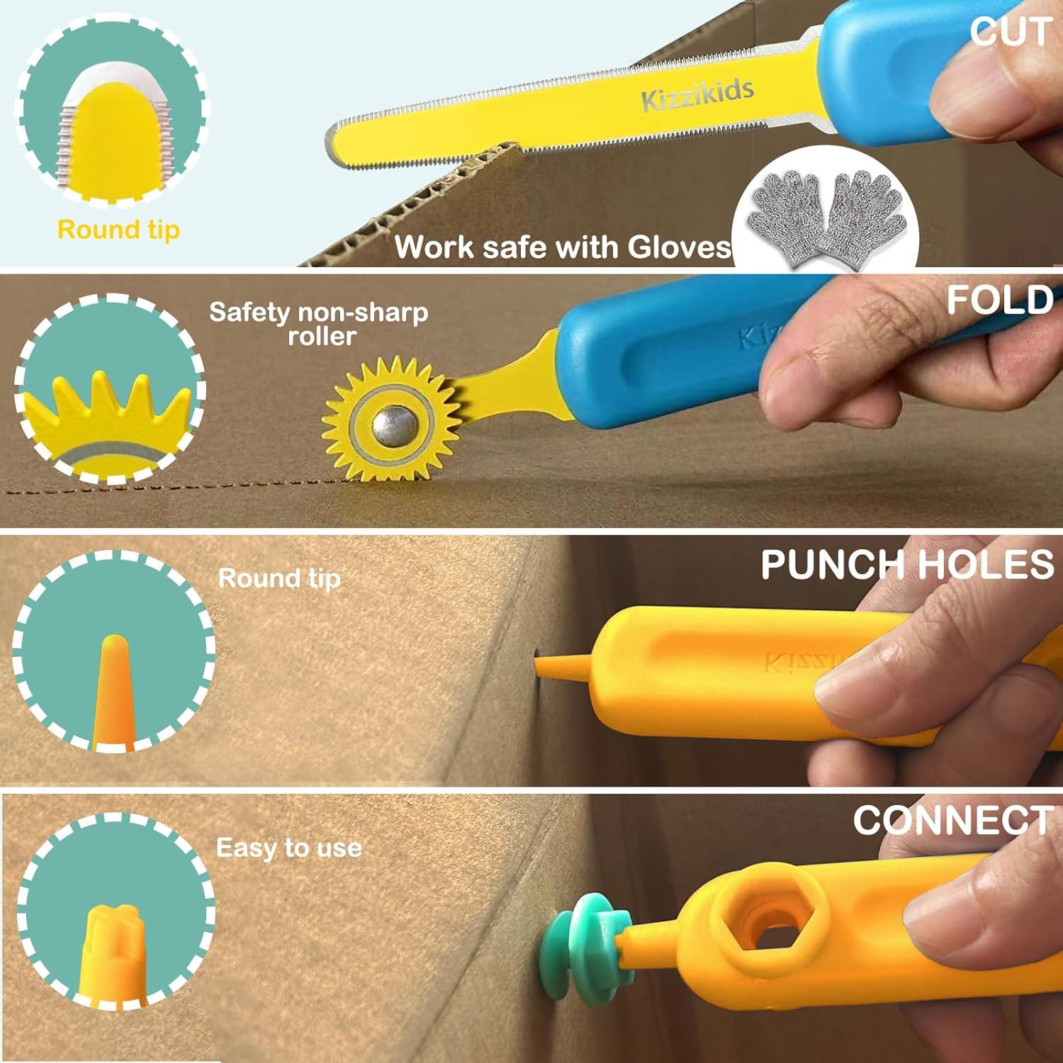 Kit de Herramientas de Cartón Kizzikids 87 PZS para Niños 5+