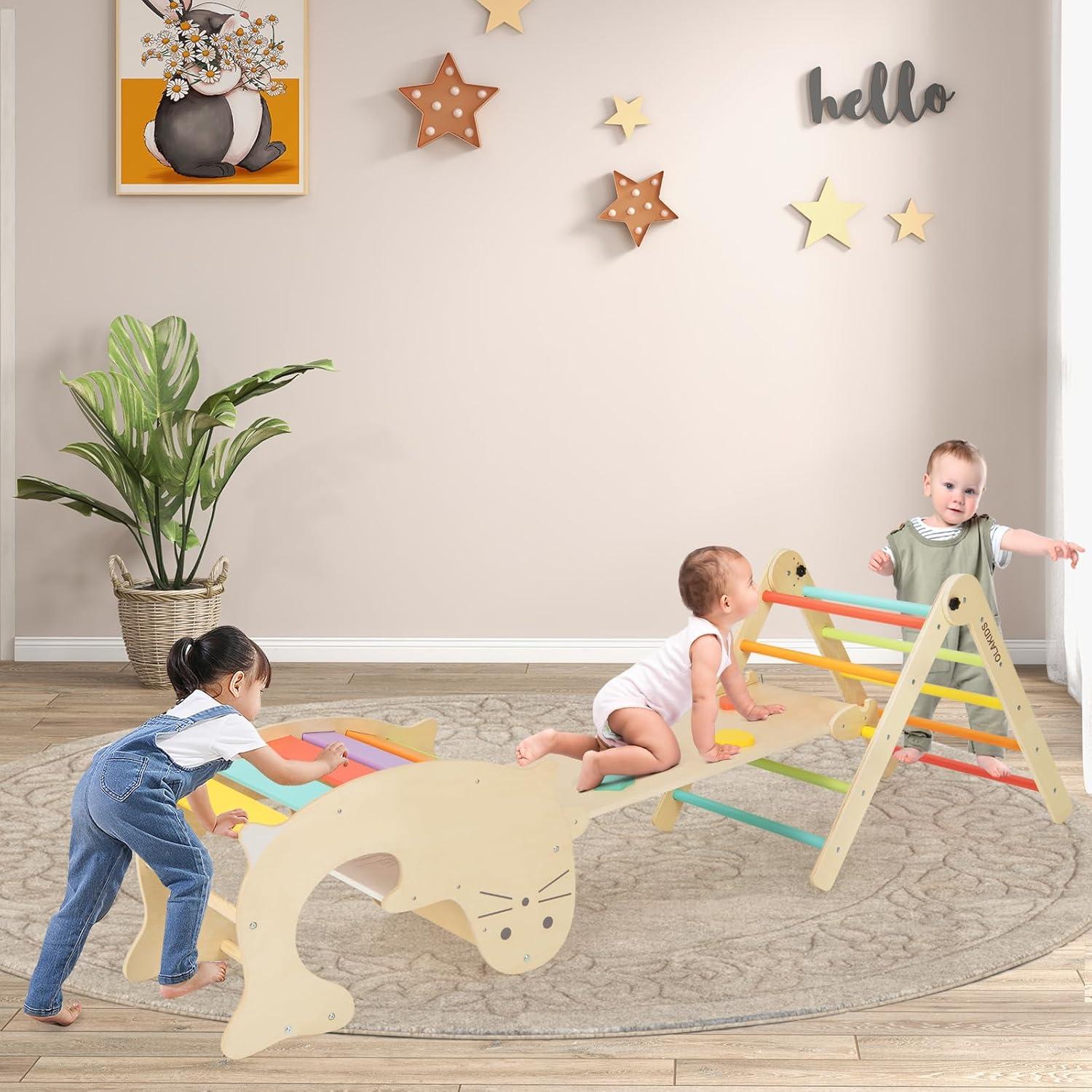 Conjunto de Escalada Pikler Olakids 7 en 1 Madera Montessori