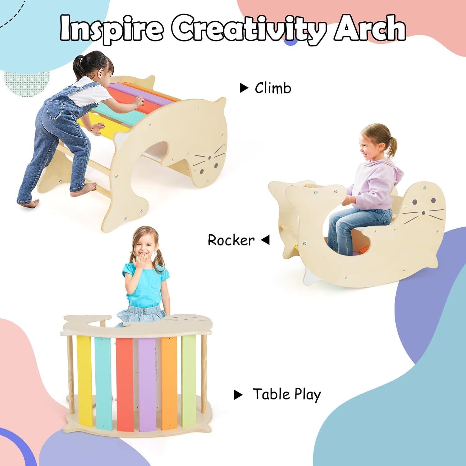 Conjunto de Escalada Pikler Olakids 7 en 1 Madera Montessori