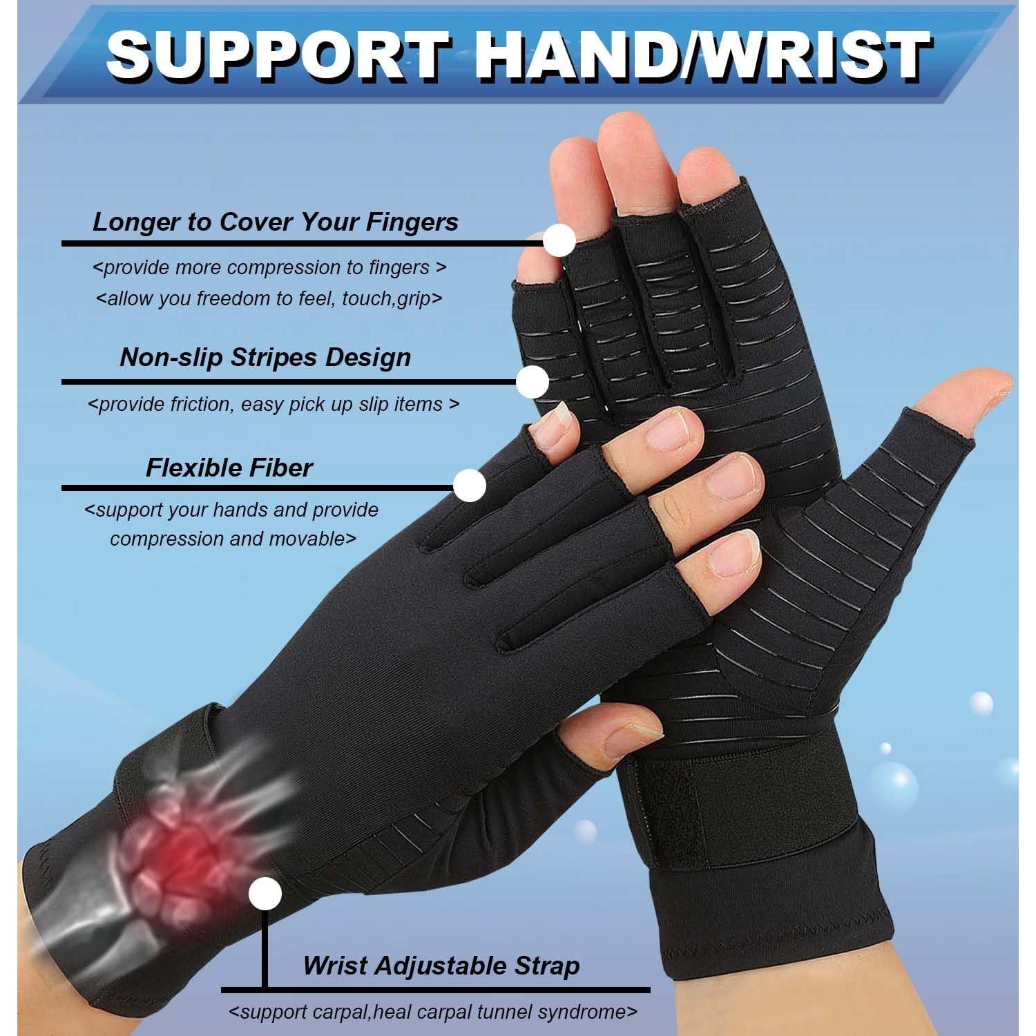 Guantes de Cobre para Artritis Kecartu - 2 Pares Ajustables