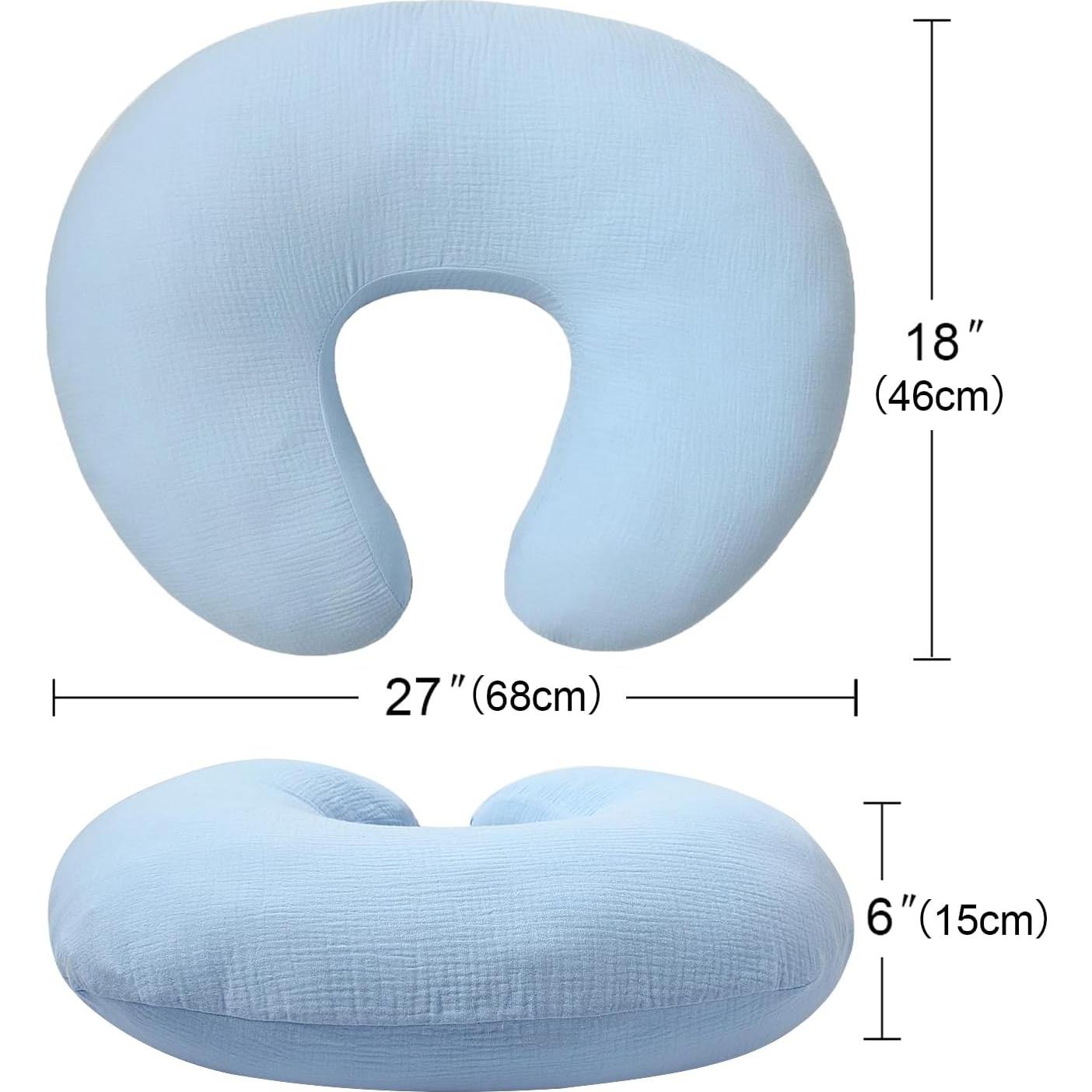 Funda de Almohada de Lactancia Owlowla Muslin Algodón Azul Bebé