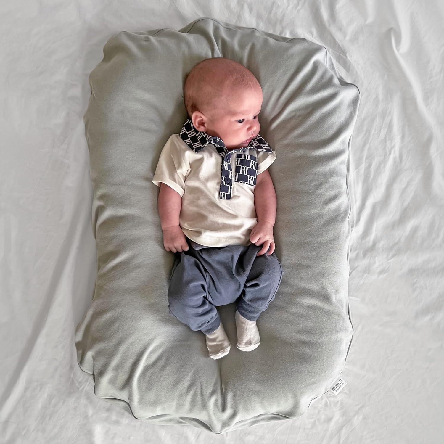 Cubierta para Lounger Bebé MOZAH - Algodón Orgánico Gris 78x60cm