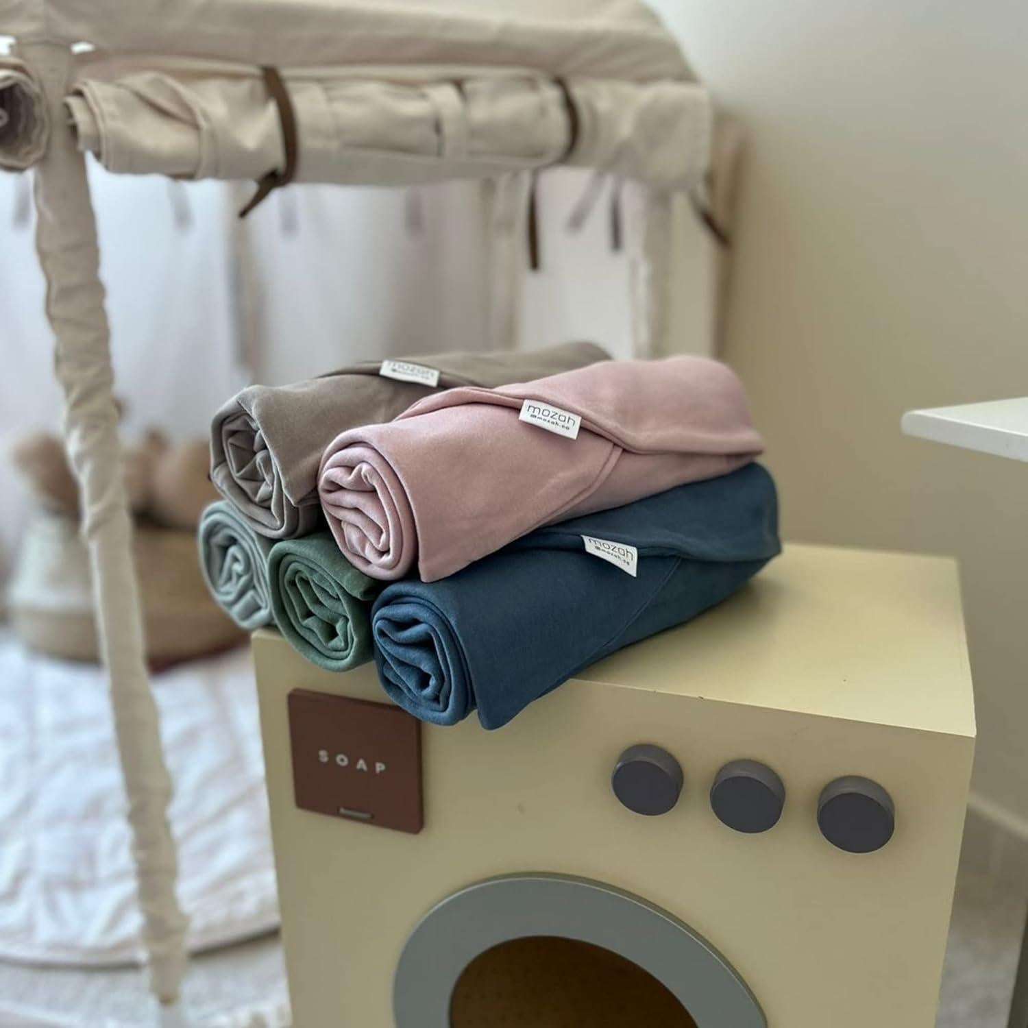 Cubierta para Lounger Bebé MOZAH - Algodón Orgánico Gris 78x60cm