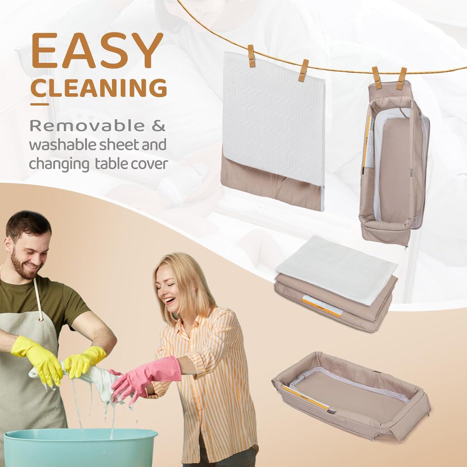 Cuna Gemela JOYMOR Beige Convertible Lateral y Parque