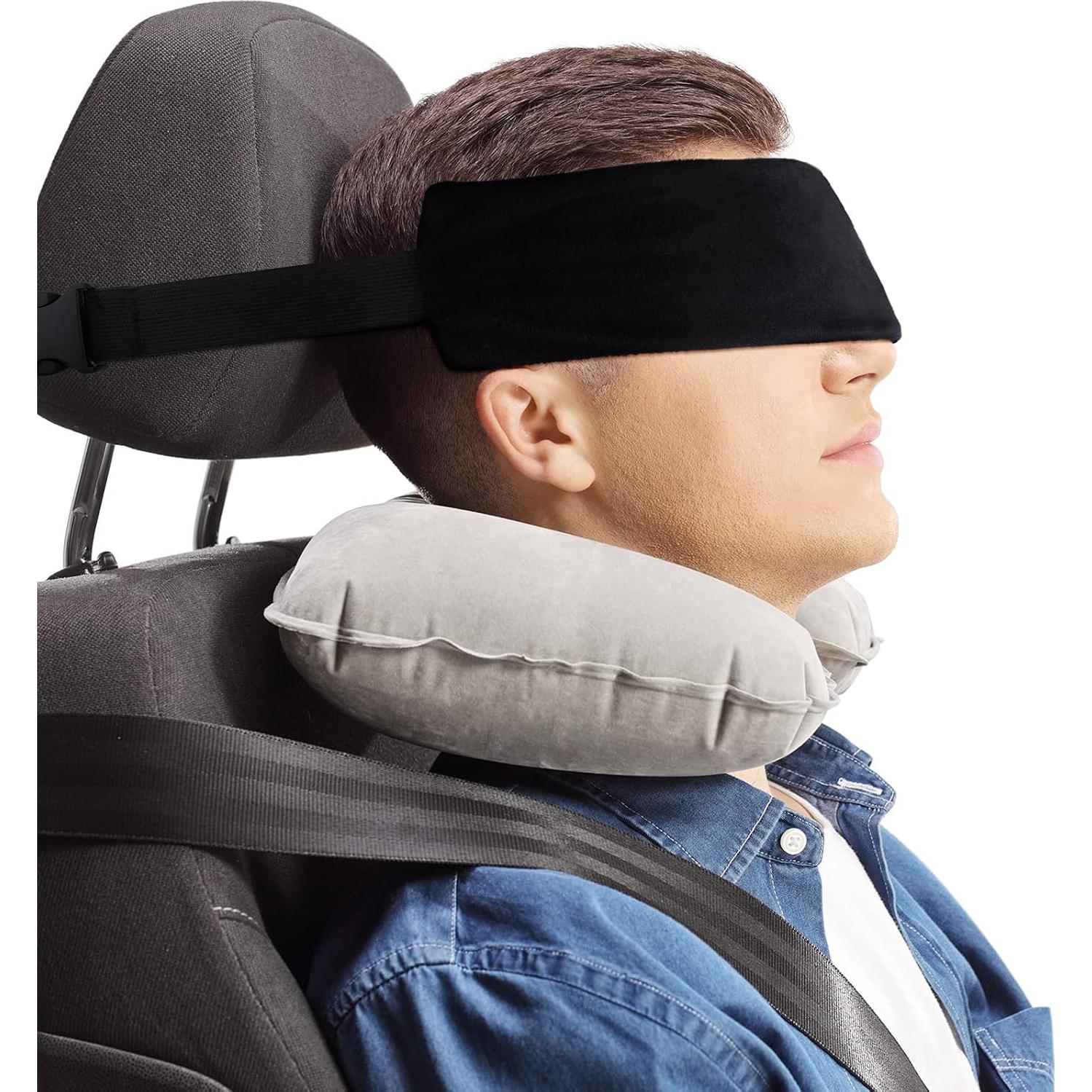 Almohadas de Viaje JenPen 2 Piezas Ajustables Negras