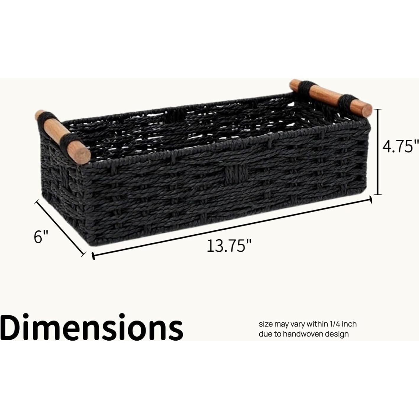 Cesta de Almacenamiento Rattanzenith Negra 35.56x15.24x10.16 cm