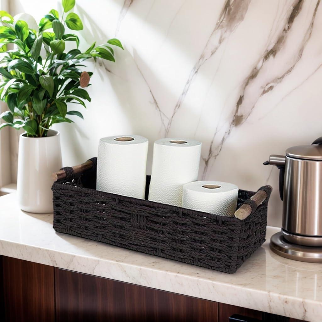 Cesta de Almacenamiento Rattanzenith Negra 35.56x15.24x10.16 cm