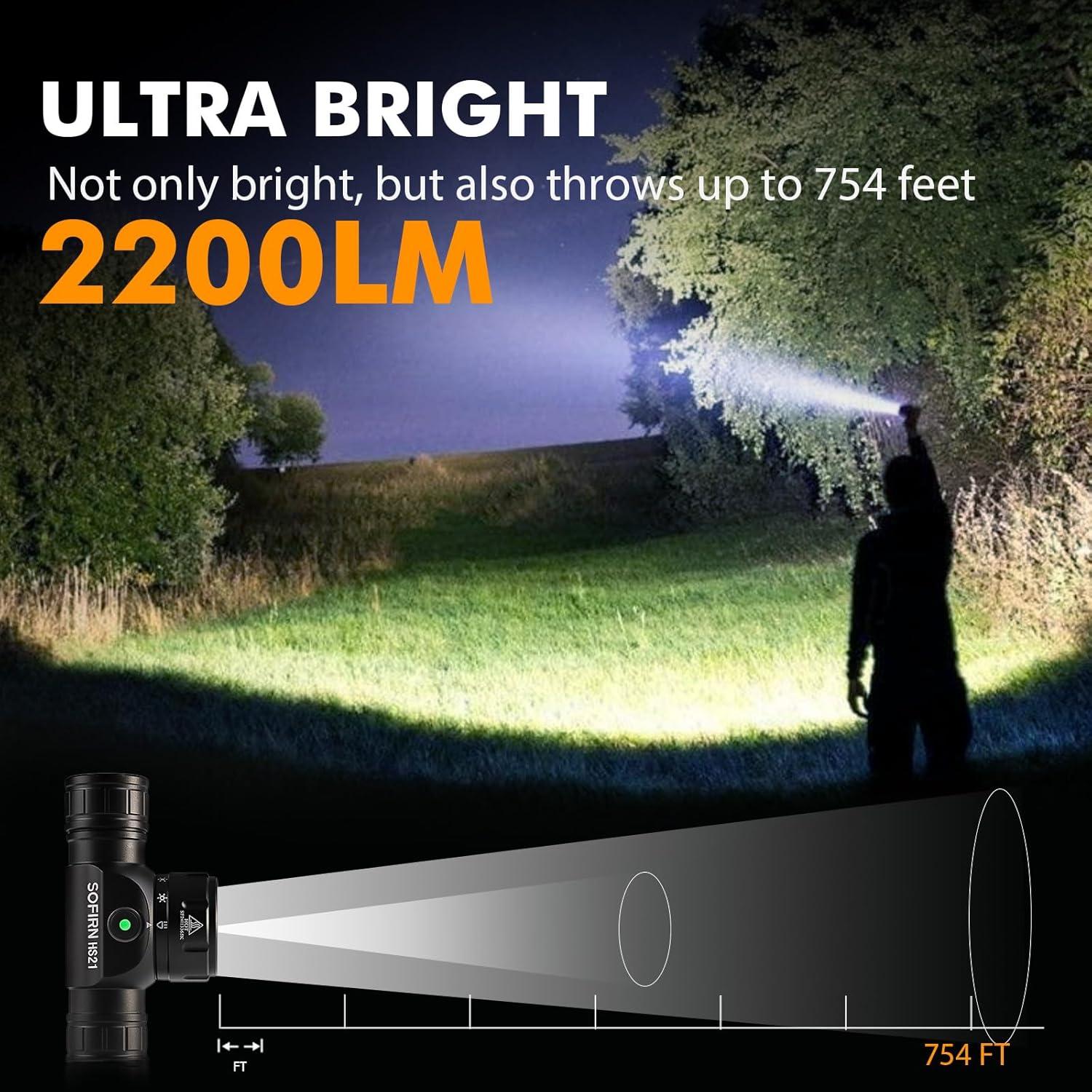 Linterna Frontal Sofirn HS21 2200 Lúmenes Recargable USB C