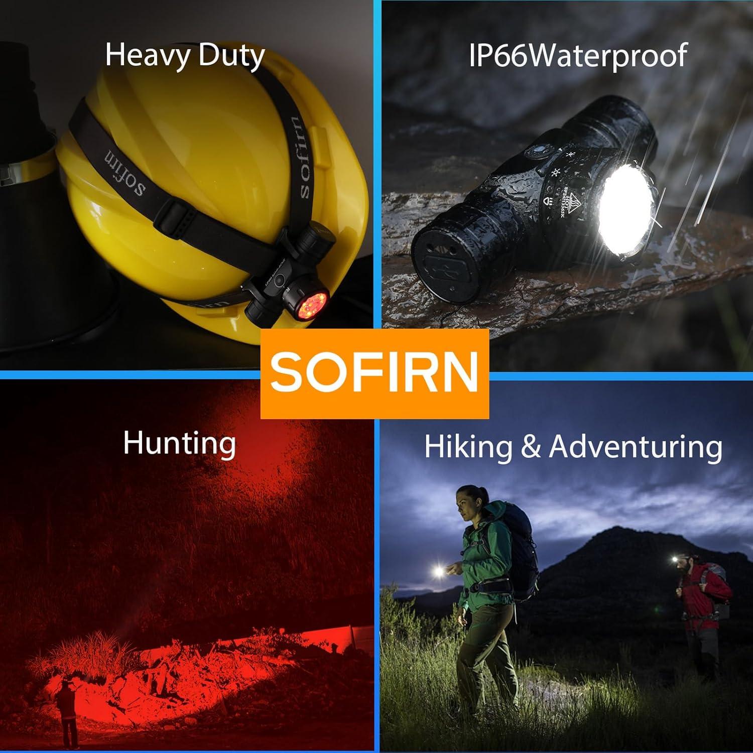 Linterna Frontal Sofirn HS21 2200 Lúmenes Recargable USB C