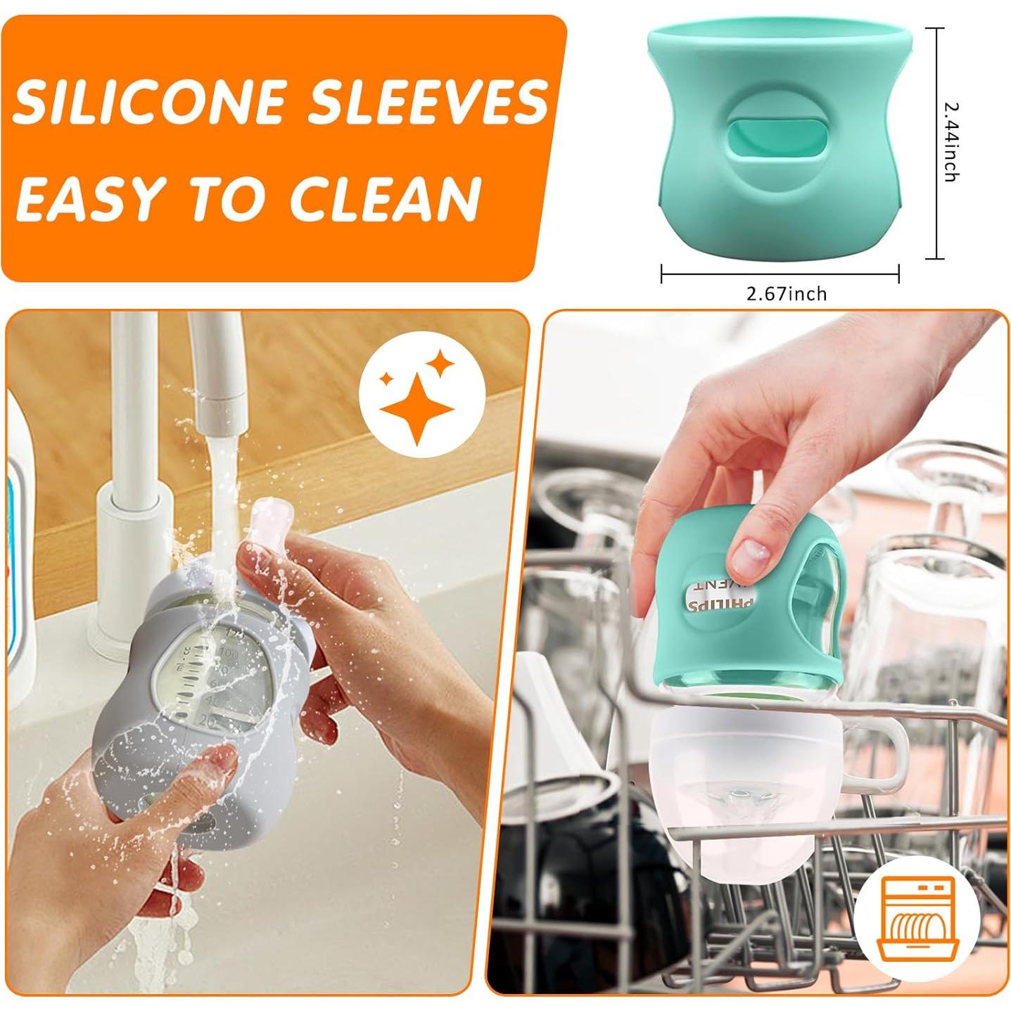 Mangas de Silicona para Botellas de Vidrio Avent - 6 Fundas