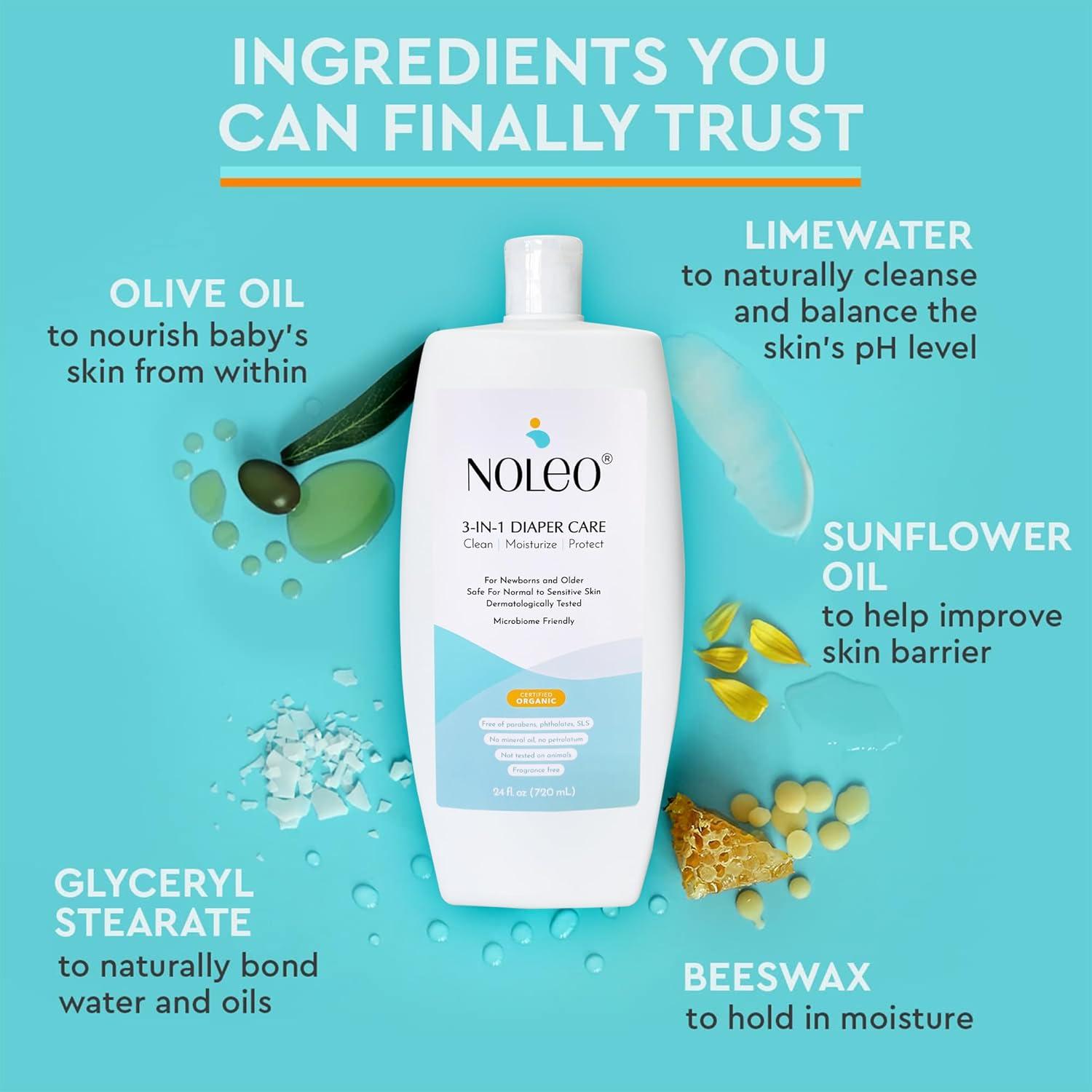 Crema para Bebé 3-en-1 NOLEO 680 g - Limpiador y Protector