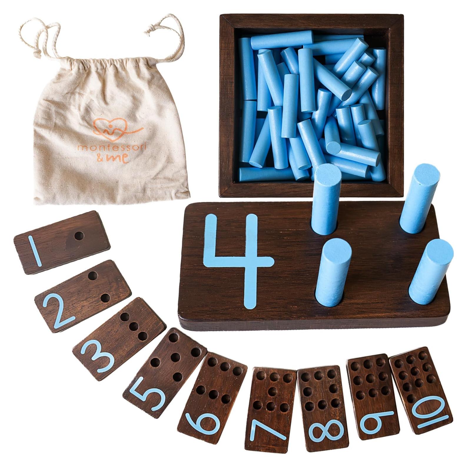 Tablero de Contar Montessori & Me - Madera Oscura - 10 Tableros