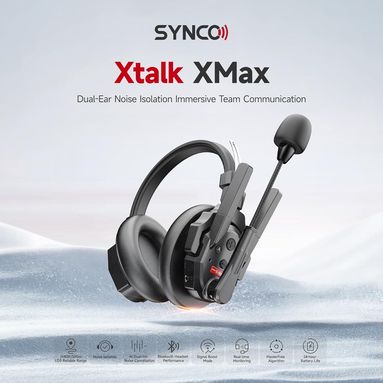Auriculares intercomunicadores inalámbricos SYNCO Xtalk XMax2 500m