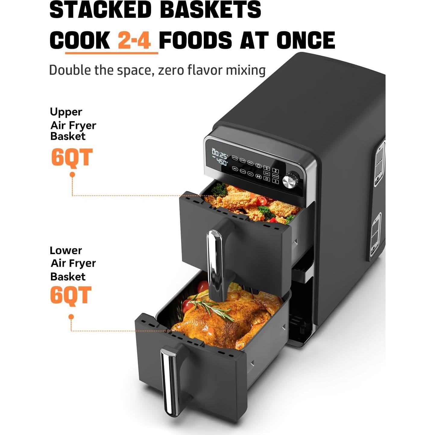 Horno de Freír al Aire Kaitol KAF06 12QT 7 en 1 Vertical