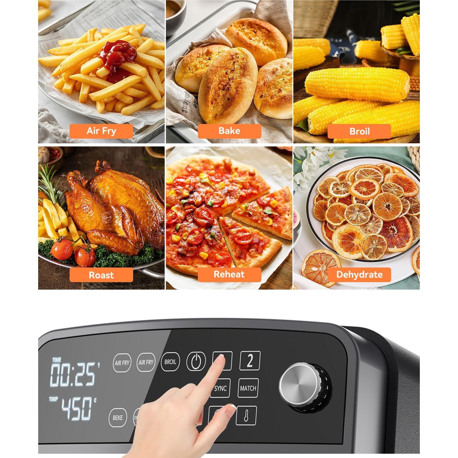 Horno de Freír al Aire Kaitol KAF06 12QT 7 en 1 Vertical