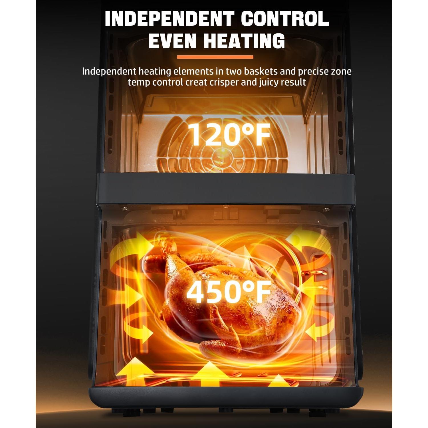 Horno de Freír al Aire Kaitol KAF06 12QT 7 en 1 Vertical