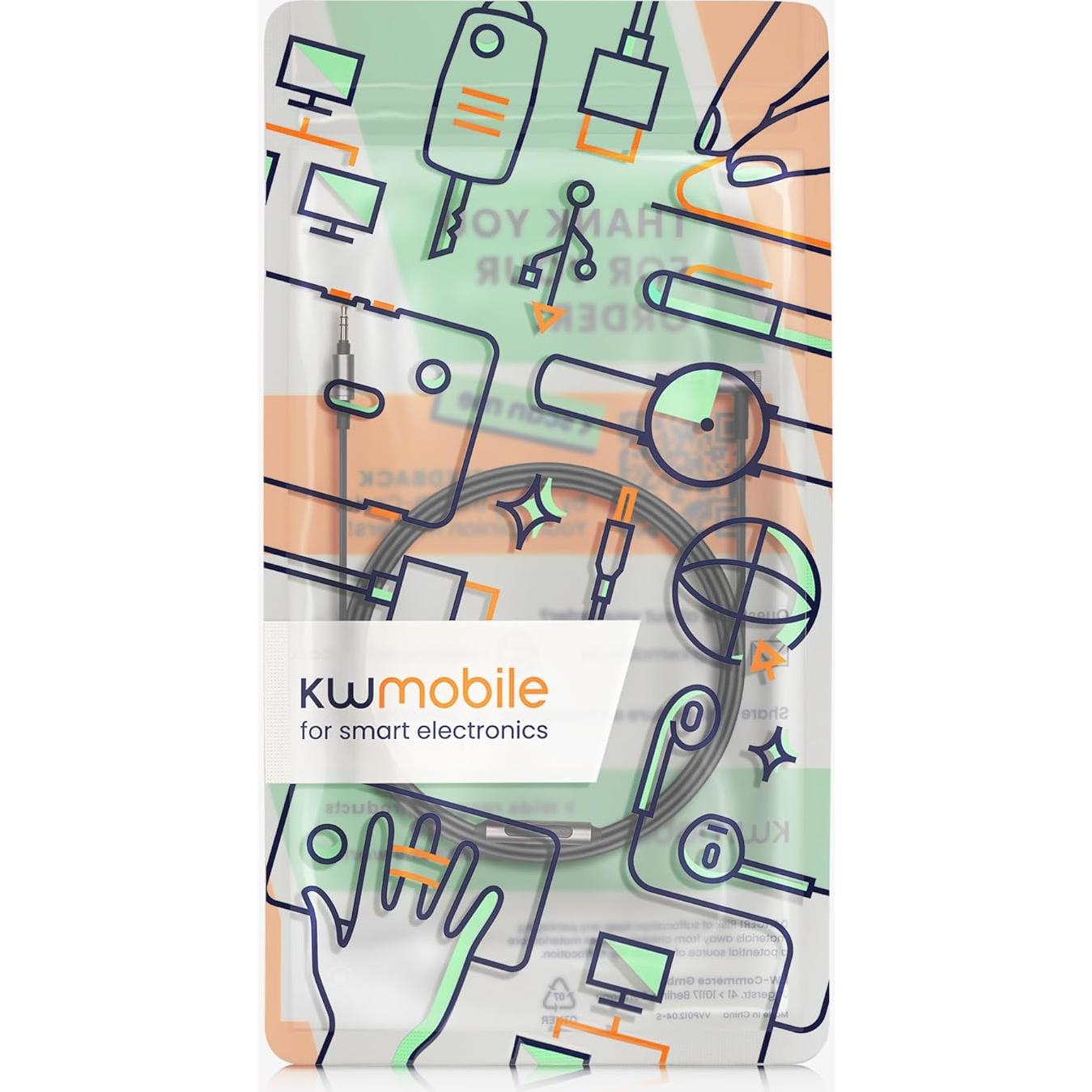 Cable de Auriculares kwmobile 150cm con Control de Volumen para Sony