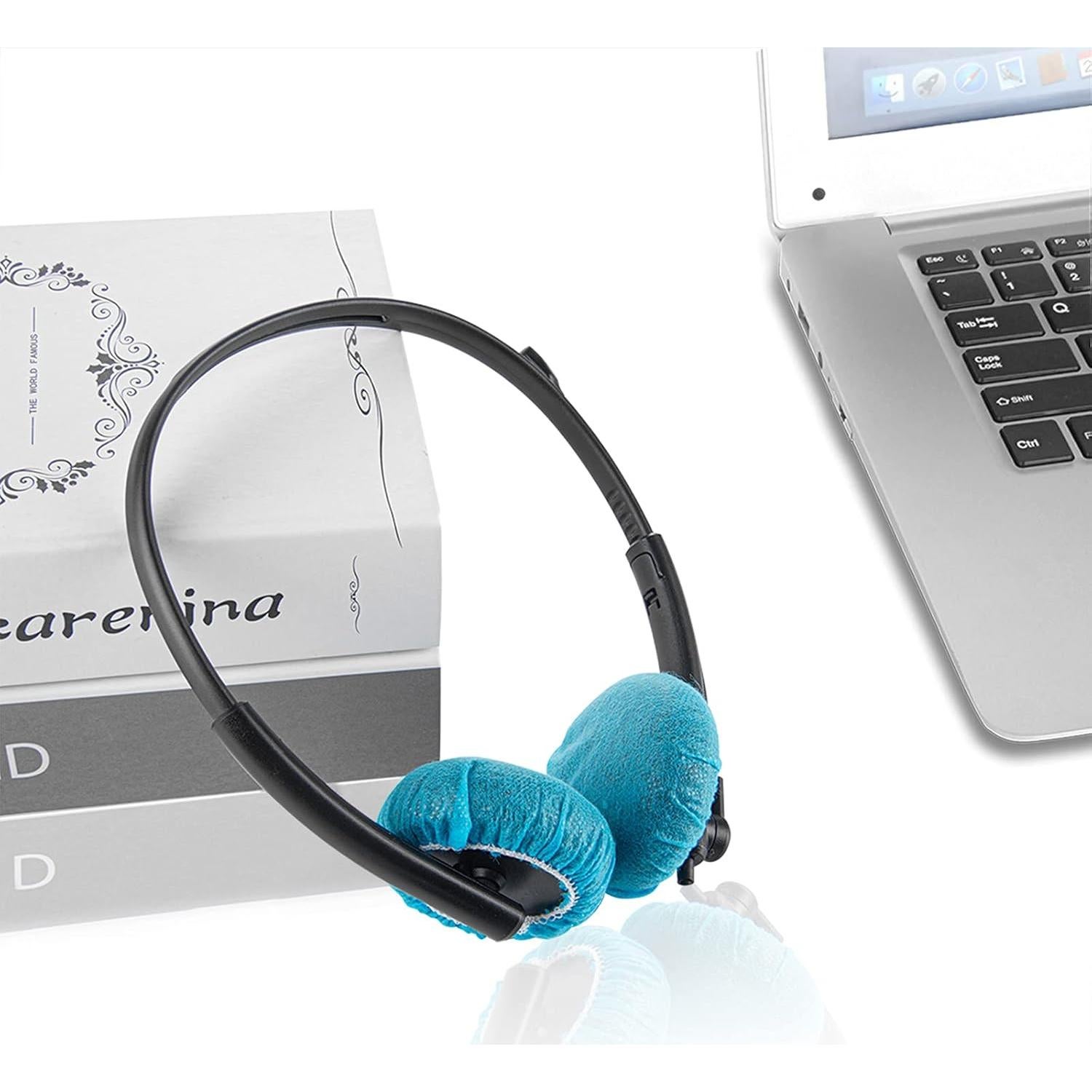 Cubiertas Desechables para Auriculares Geekria 100 Pares XS Azul