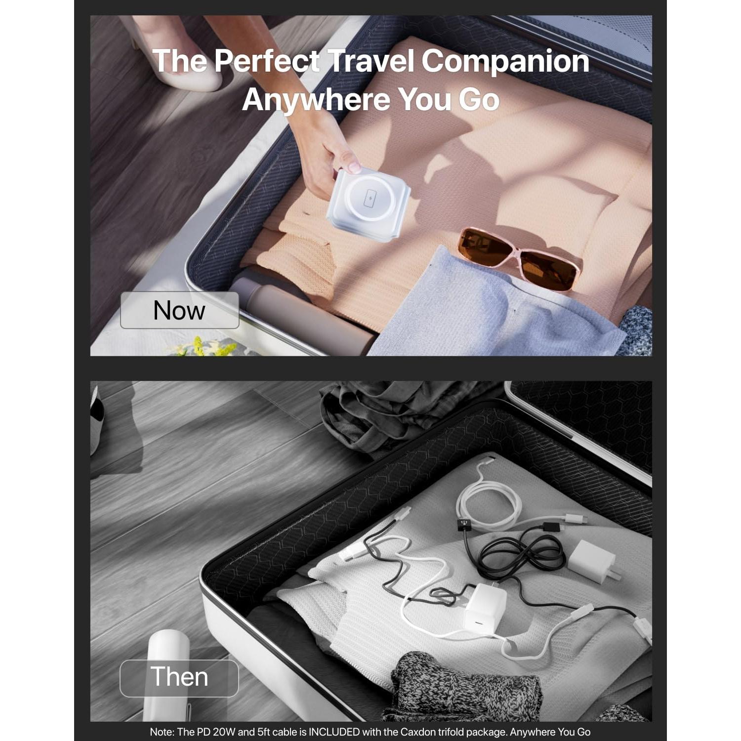 Cargador Inalámbrico 3-en-1 Caxdon M9 para iPhone, Watch y AirPods