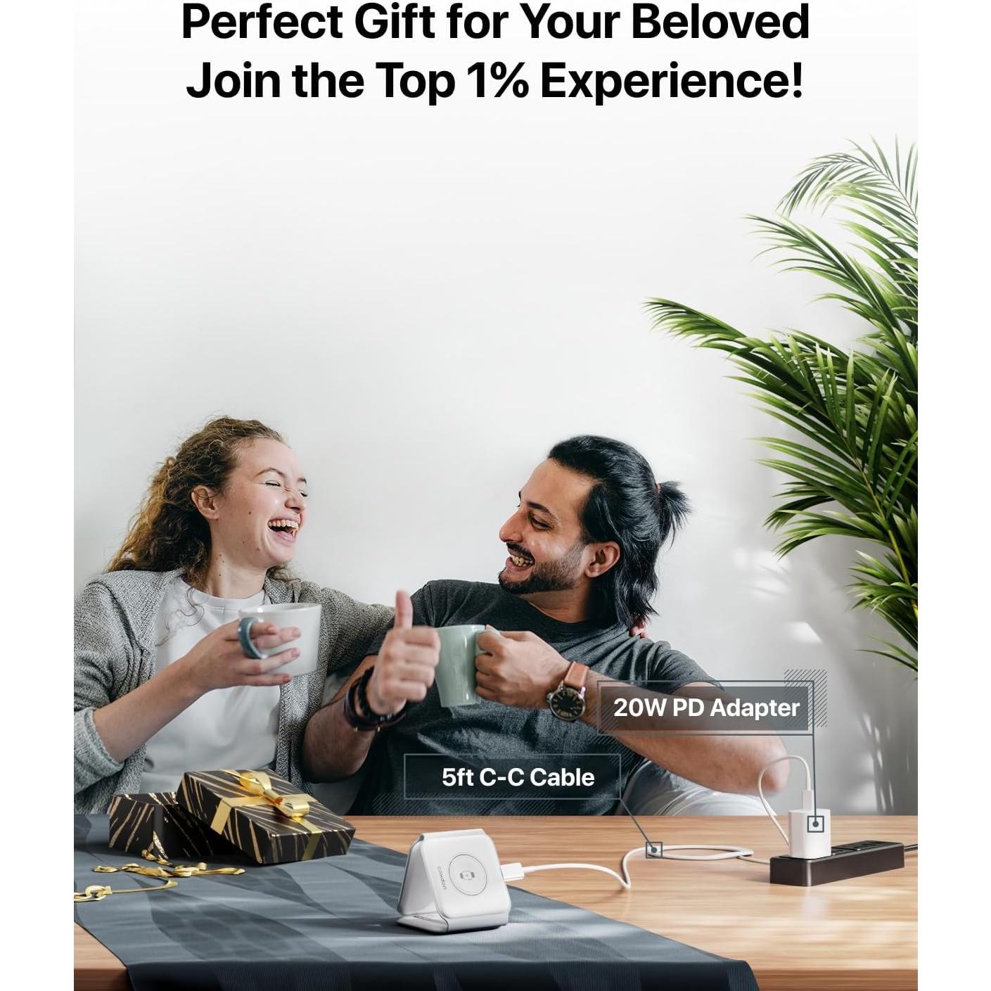 Cargador Inalámbrico 3-en-1 Caxdon M9 para iPhone, Watch y AirPods