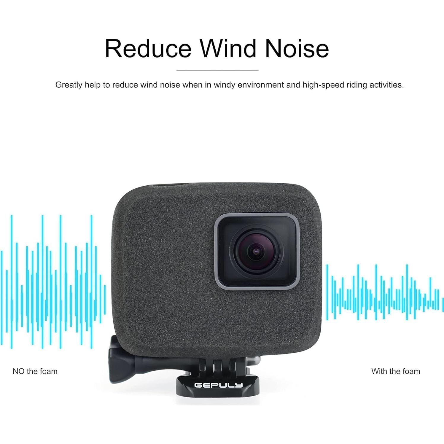 Funda Windslayer GEPULY para GoPro Hero 5 6 7 Negra - 2 Piezas