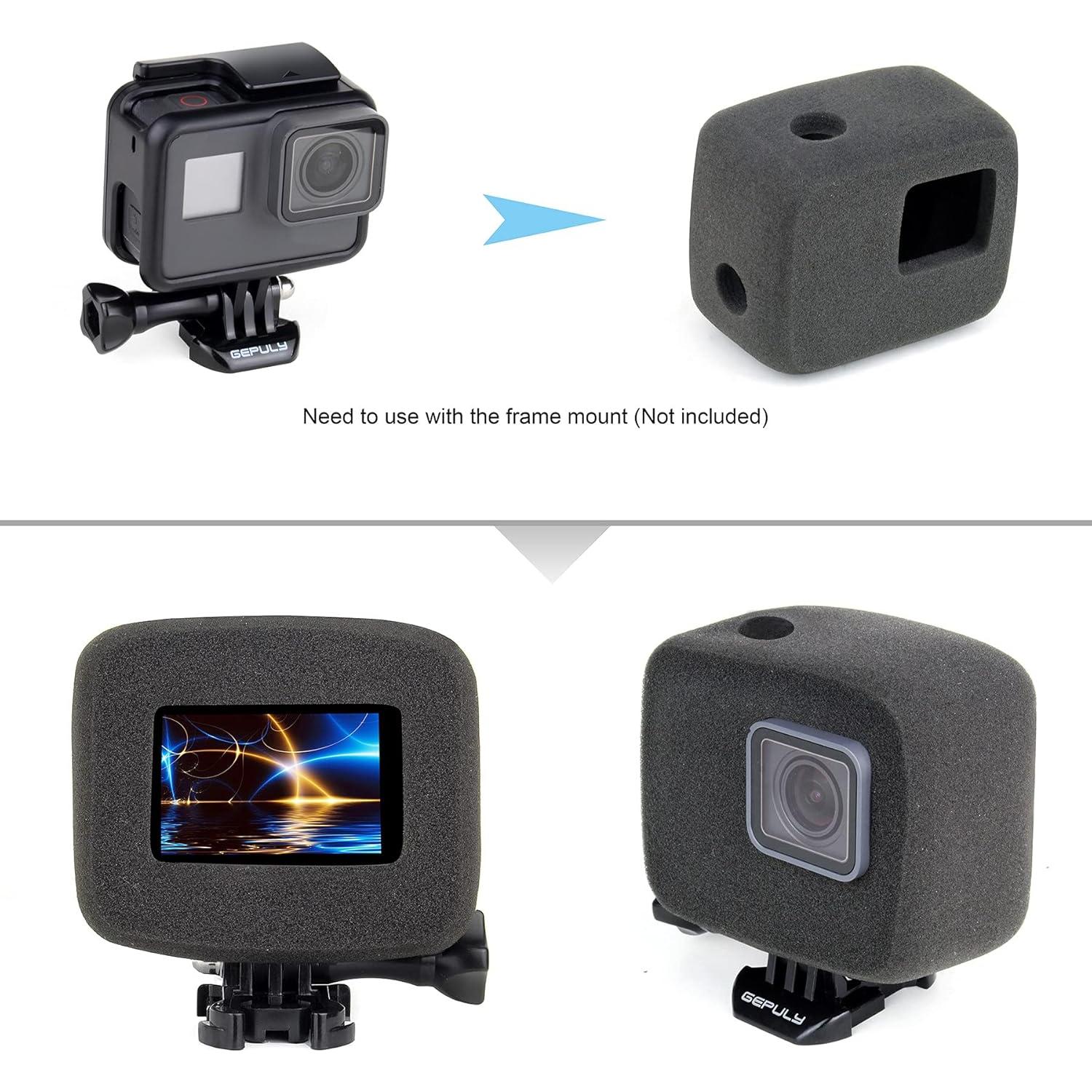 Funda Windslayer GEPULY para GoPro Hero 5 6 7 Negra - 2 Piezas