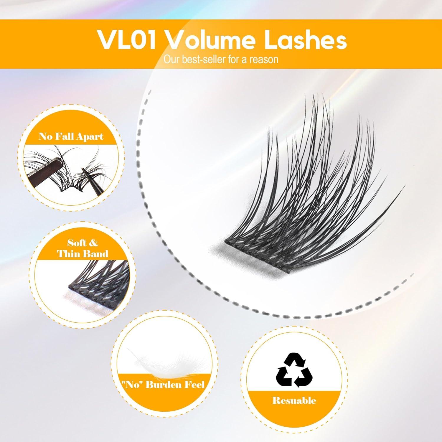 Grupos de Pestañas La Maesii 144Pcs C Curl 10-14mm