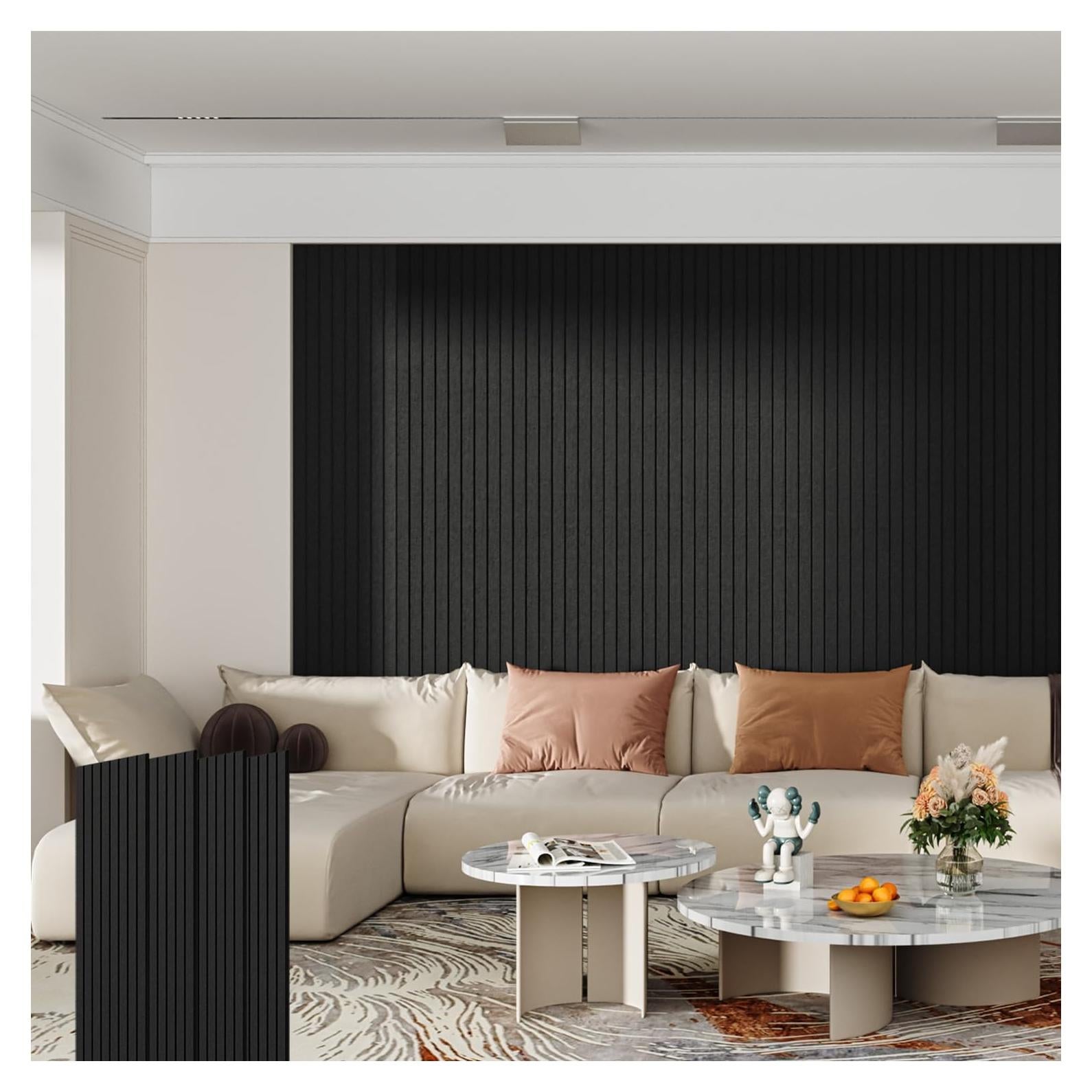 Paneles Acústicos de Pared Negros 4 Paquete 1.49m² Aislantes