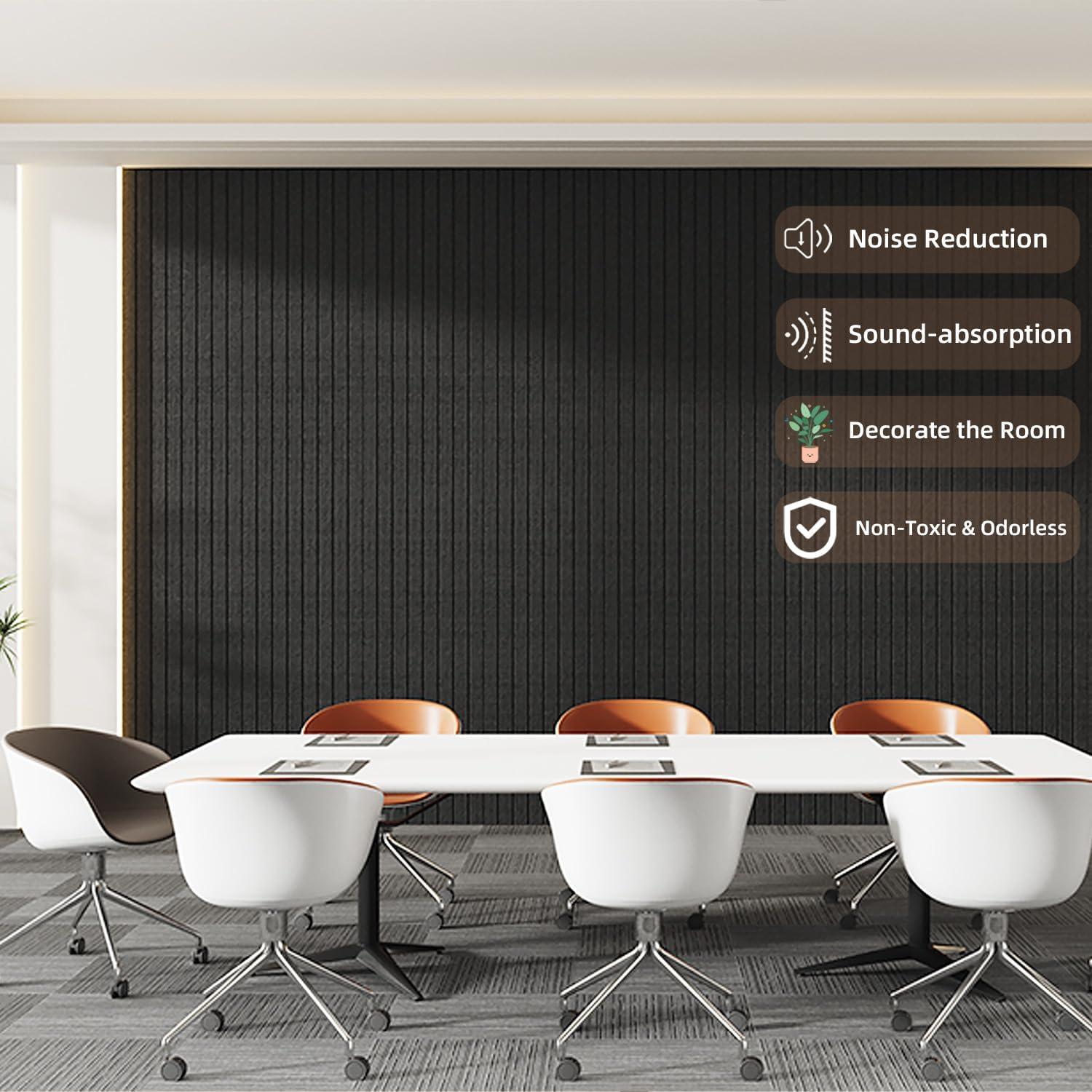 Paneles Acústicos de Pared Negros 4 Paquete 1.49m² Aislantes