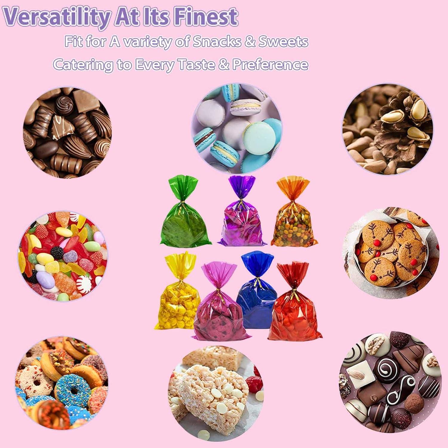 Bolsas de Celofán Azules prxififeq 100PC 15x23 cm con Cierres de Oro