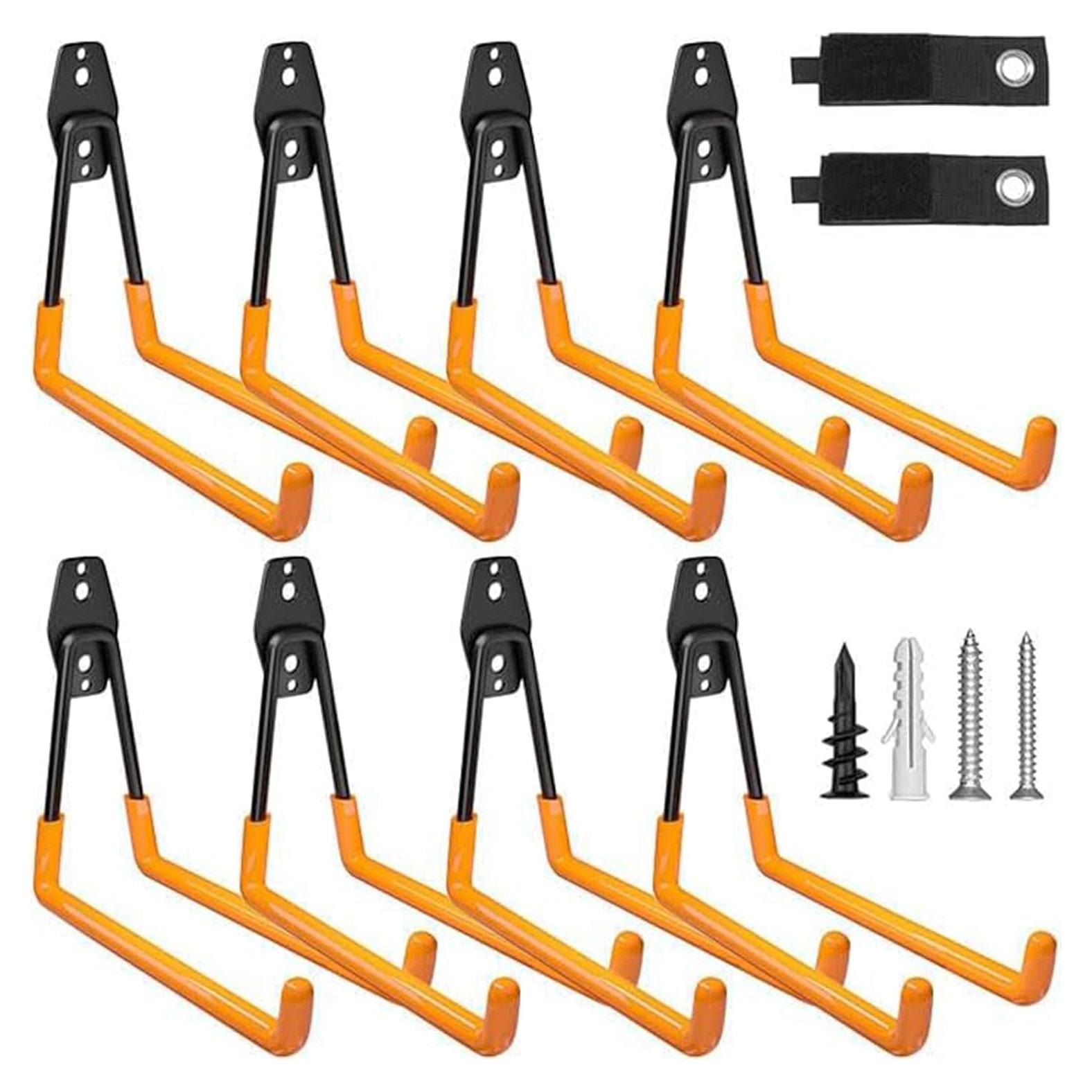 Ganchos de Garaje Wallavant Alta Resistencia 10 Piezas Naranja