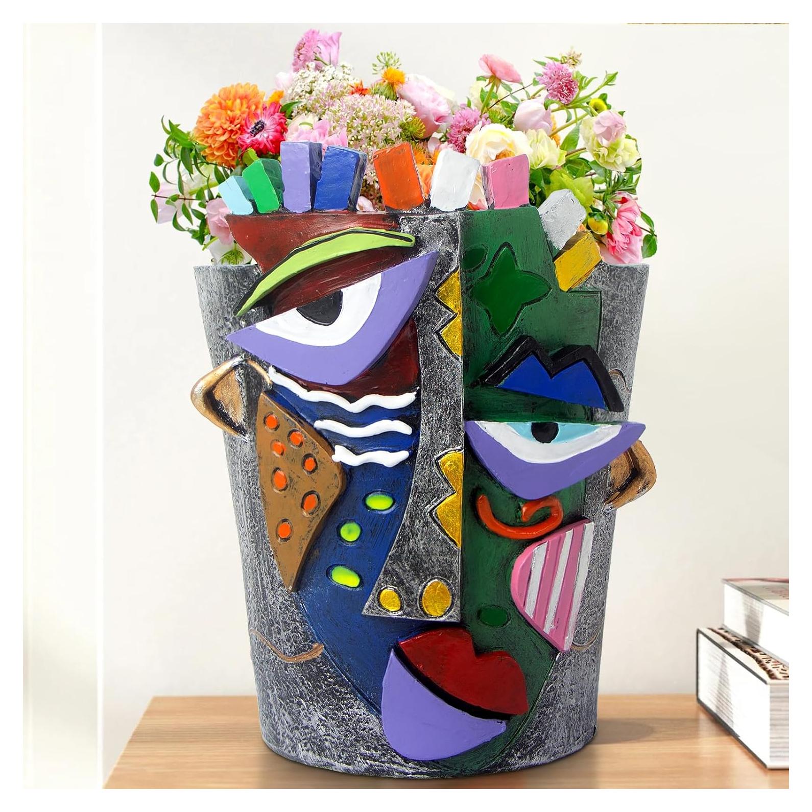 Maceta Abstracta de Cara Mrlikale 16.3 cm con Drenaje