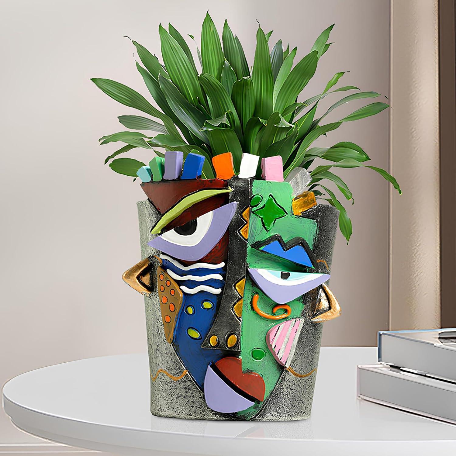 Maceta Abstracta de Cara Mrlikale 16.3 cm con Drenaje