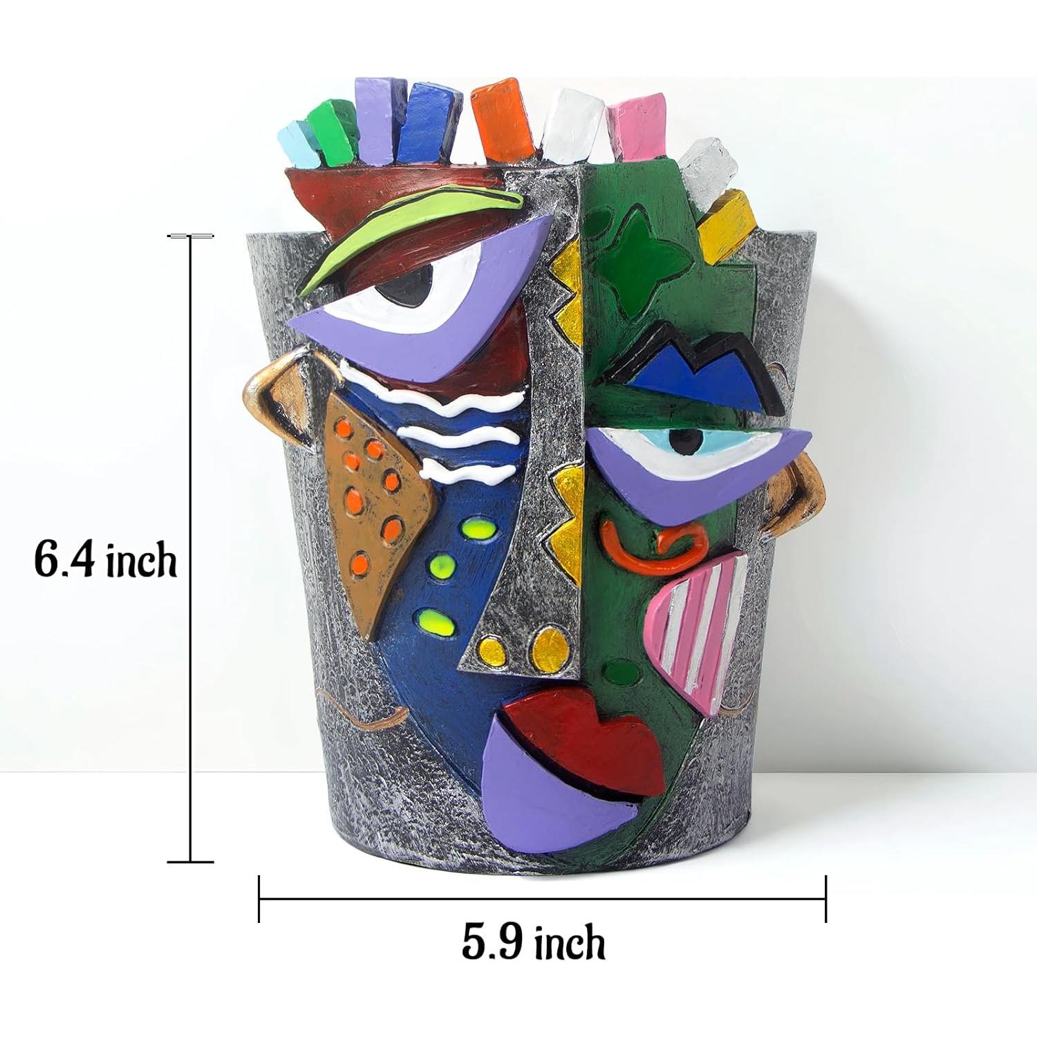 Maceta Abstracta de Cara Mrlikale 16.3 cm con Drenaje