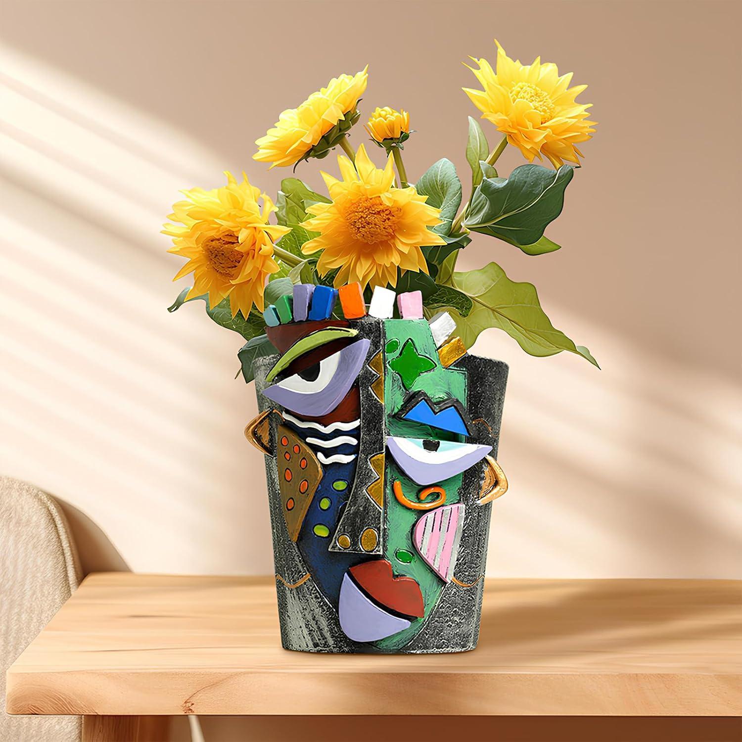 Maceta Abstracta de Cara Mrlikale 16.3 cm con Drenaje