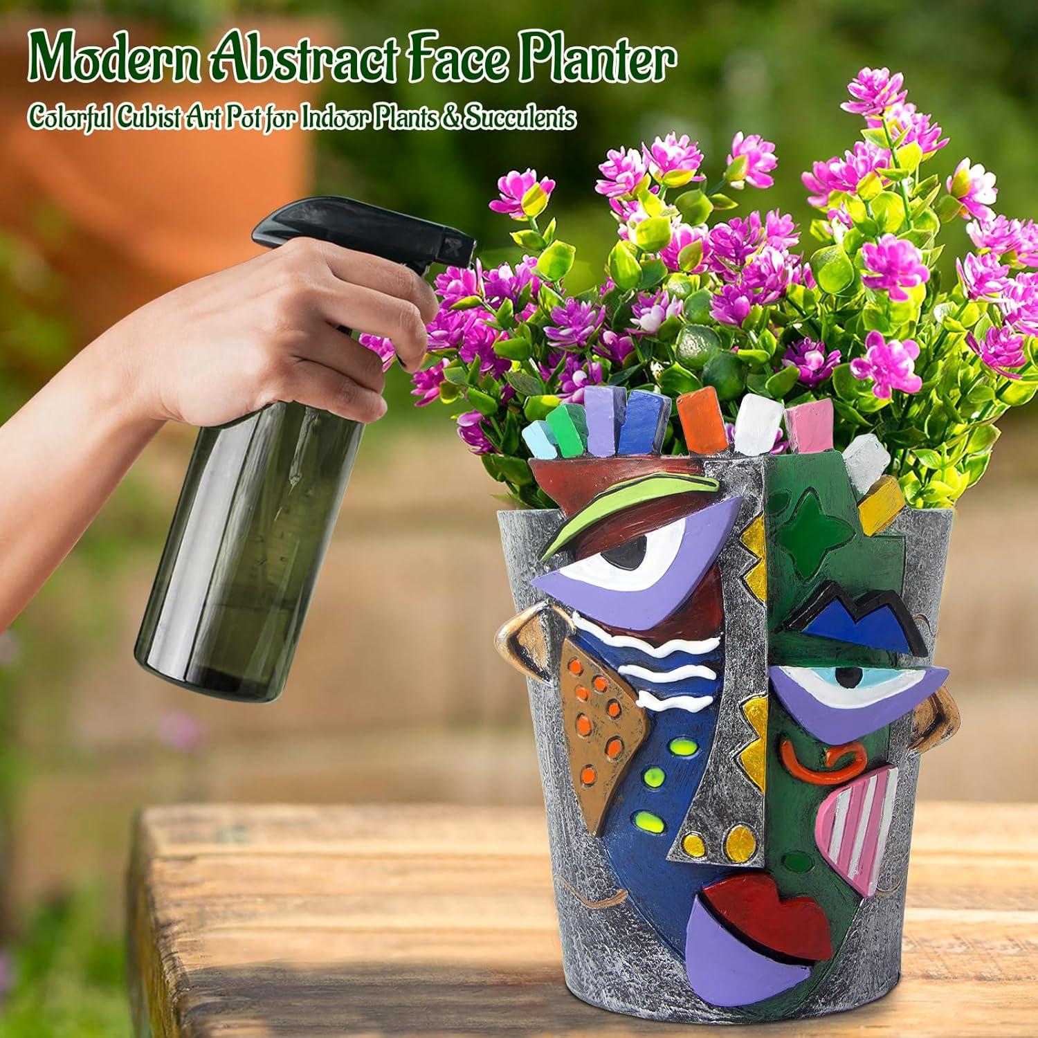 Maceta Abstracta de Cara Mrlikale 16.3 cm con Drenaje