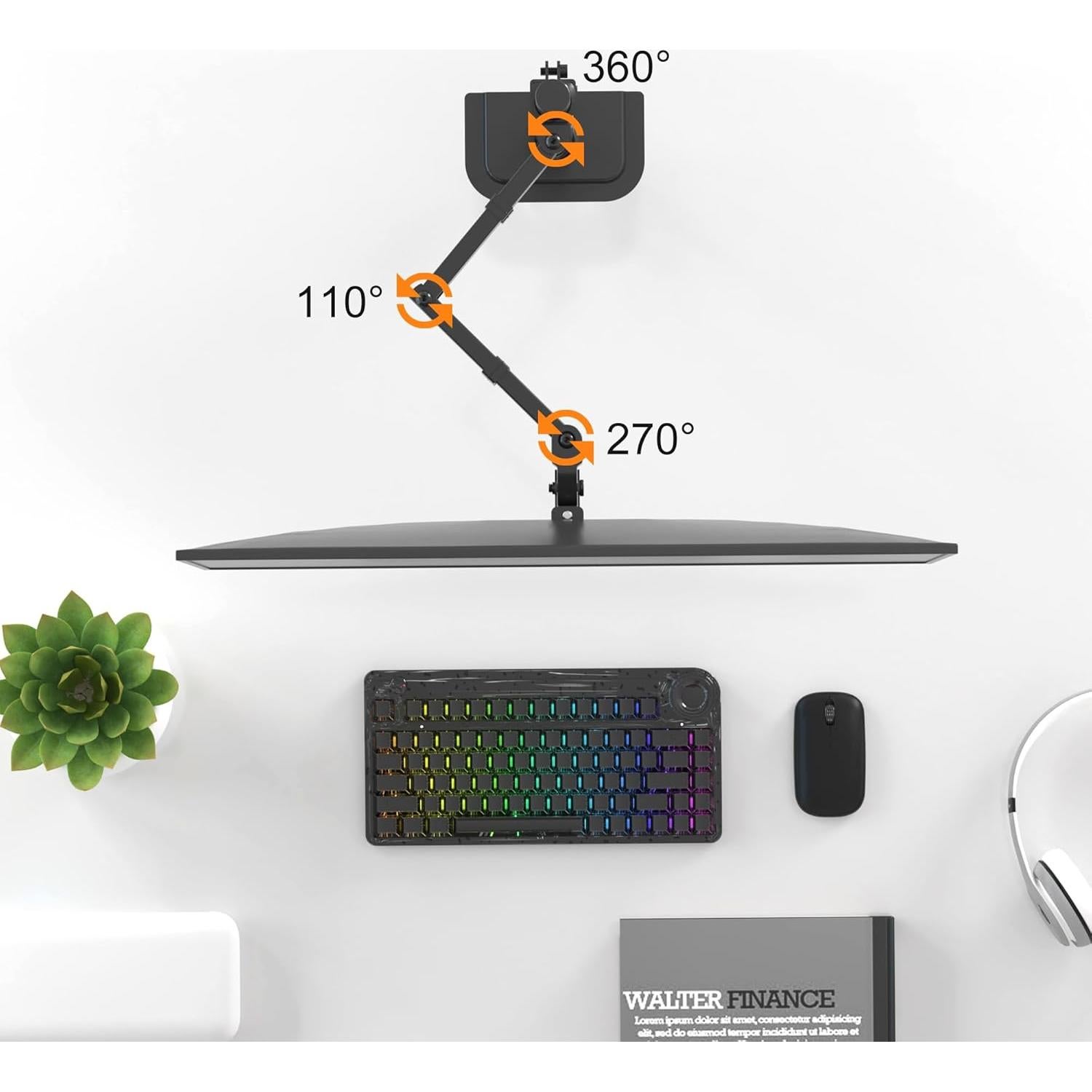 Soporte de Monitor Pholiten Ajustable 13-27 Pulgadas Negro