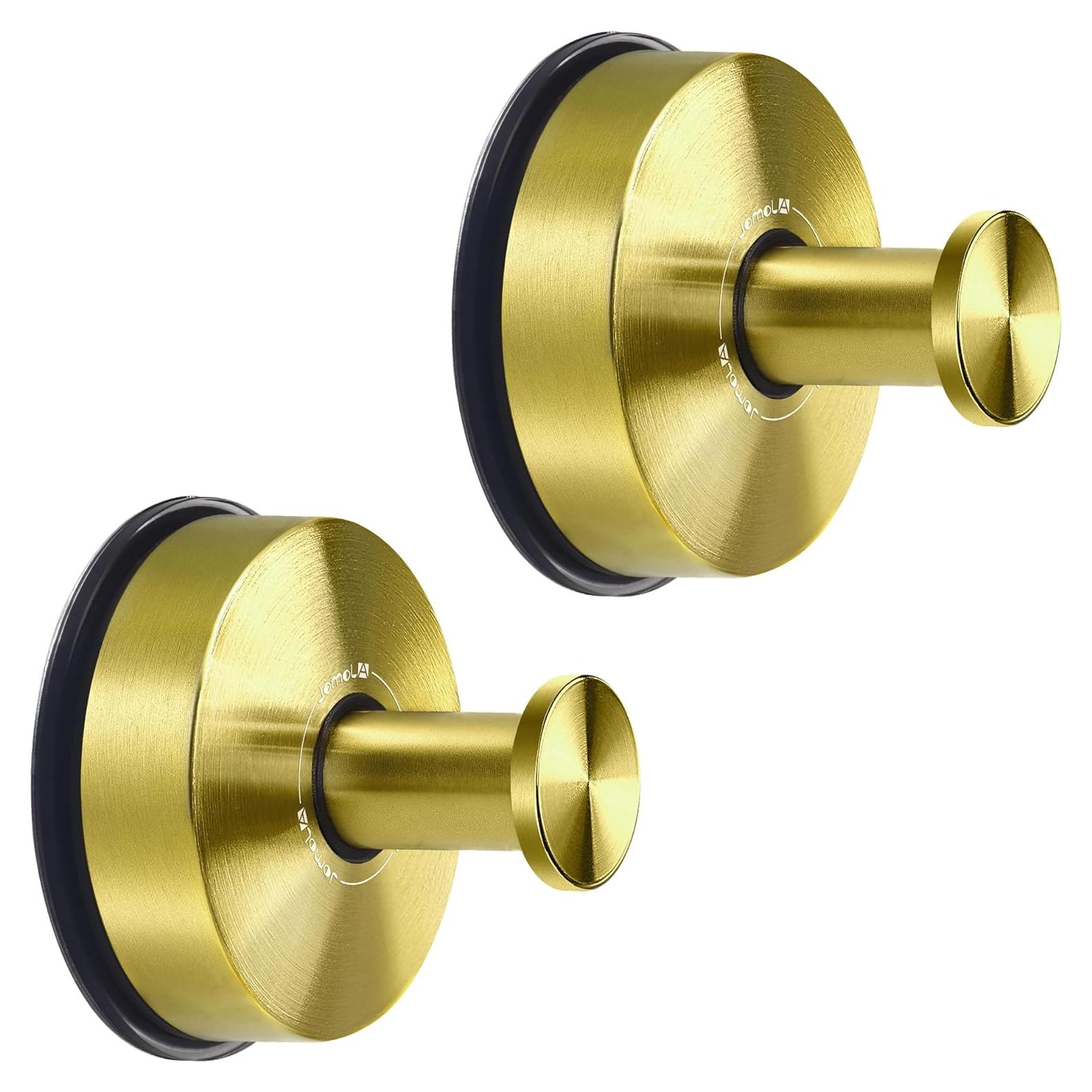 Ganchos de Ducha con Ventosa JOMOLA Acero Inoxidable Oro 2PCS