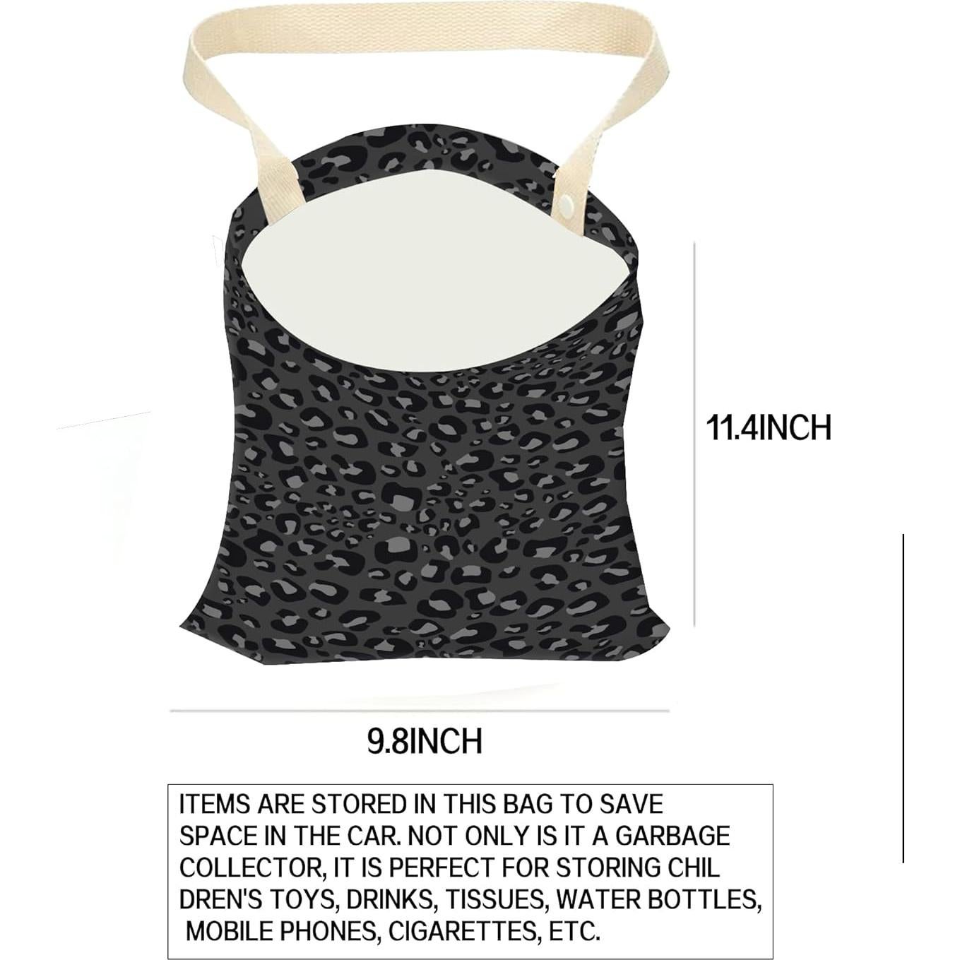 Basurero de Auto Colgante ANKVRP Piel de Leopardo Negra