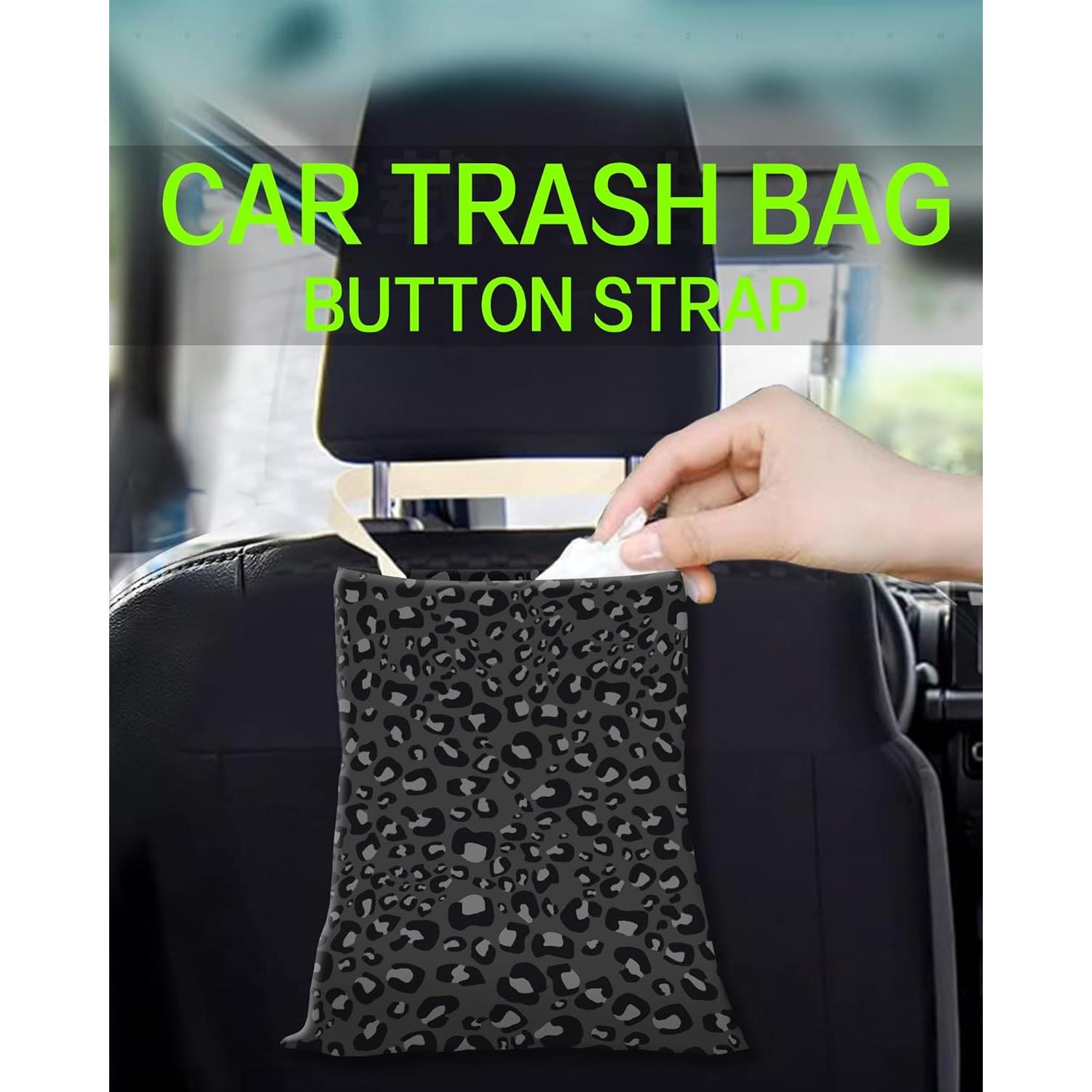 Basurero de Auto Colgante ANKVRP Piel de Leopardo Negra