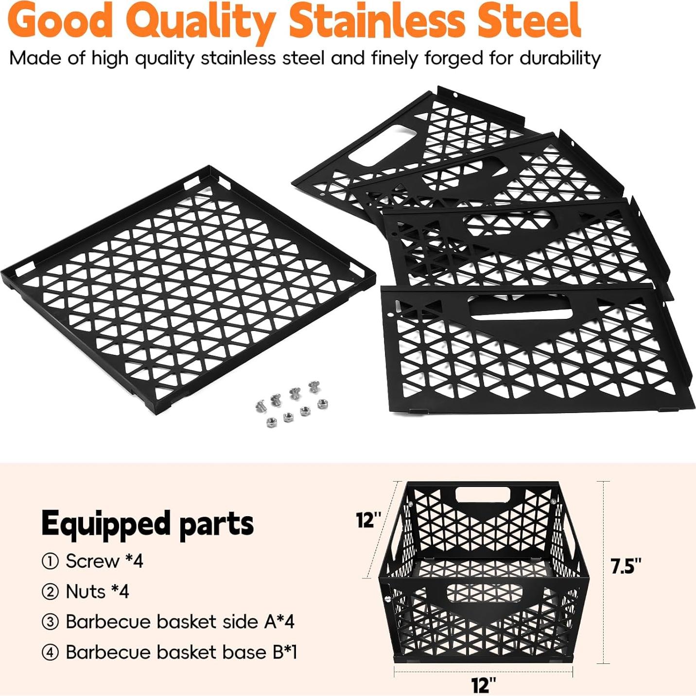 Cesta de Fuego de Carbón Oklahoma Joe 30.5x30.5x19 cm Negra