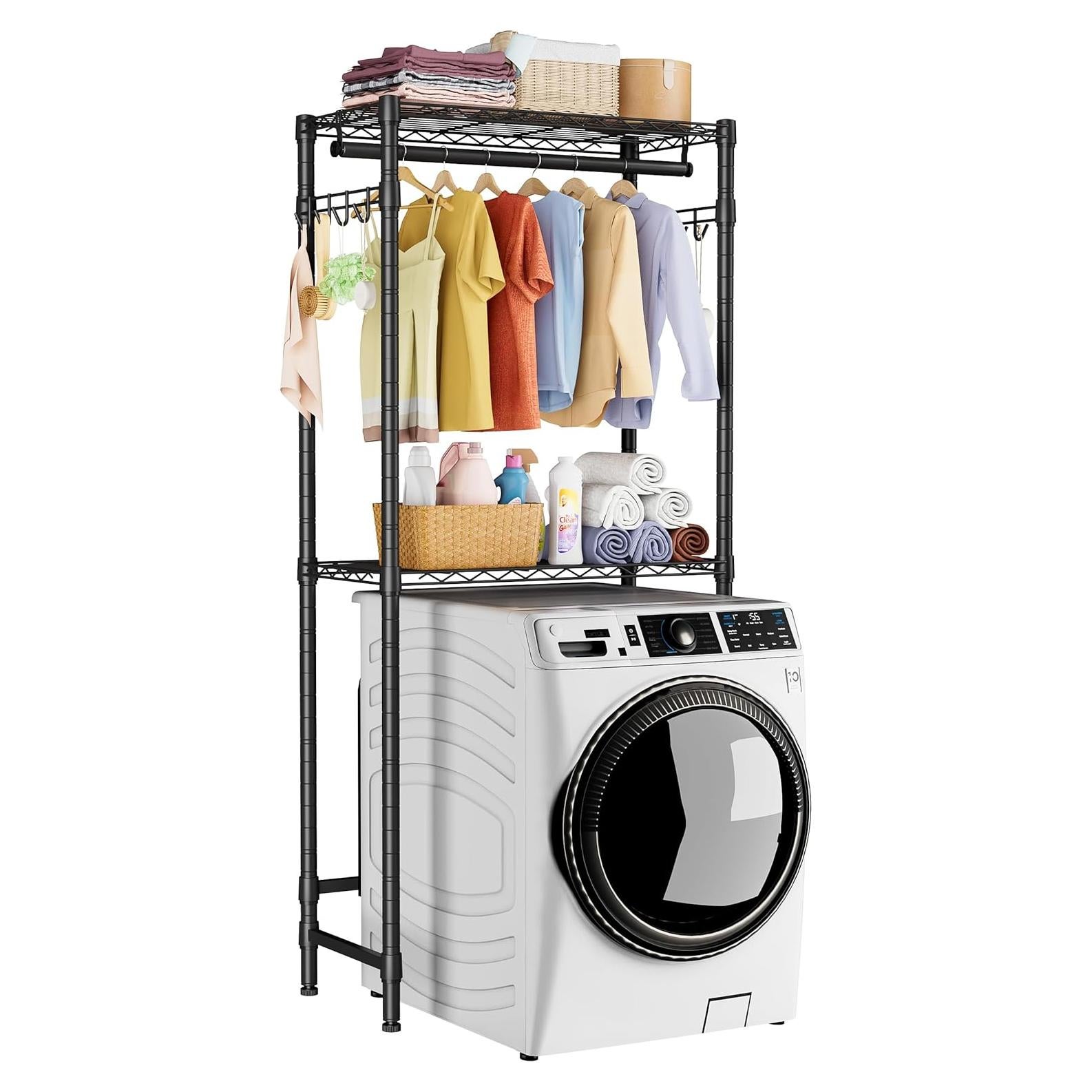 Estante sobre lavadora Golpart 2 niveles ajustable negro