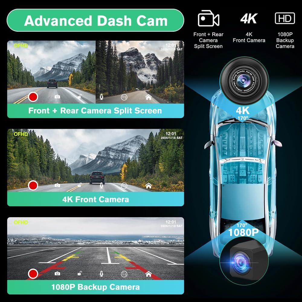 Pantalla Carplay Pyniro 9" GPS Táctil 4K con Cámara