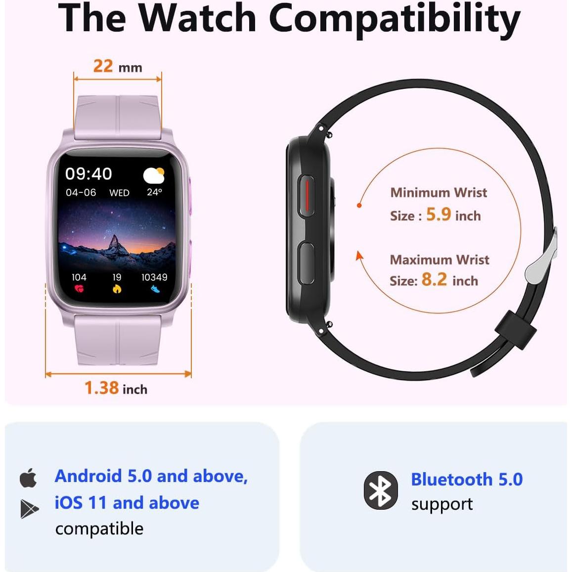 Reloj Inteligente FITVII H56 con Monitoreo de Salud IP68