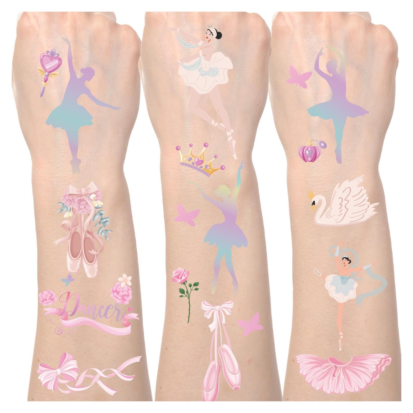 Tatuajes Temporales de Ballet Lovarywow - 200 Stickers para Niños