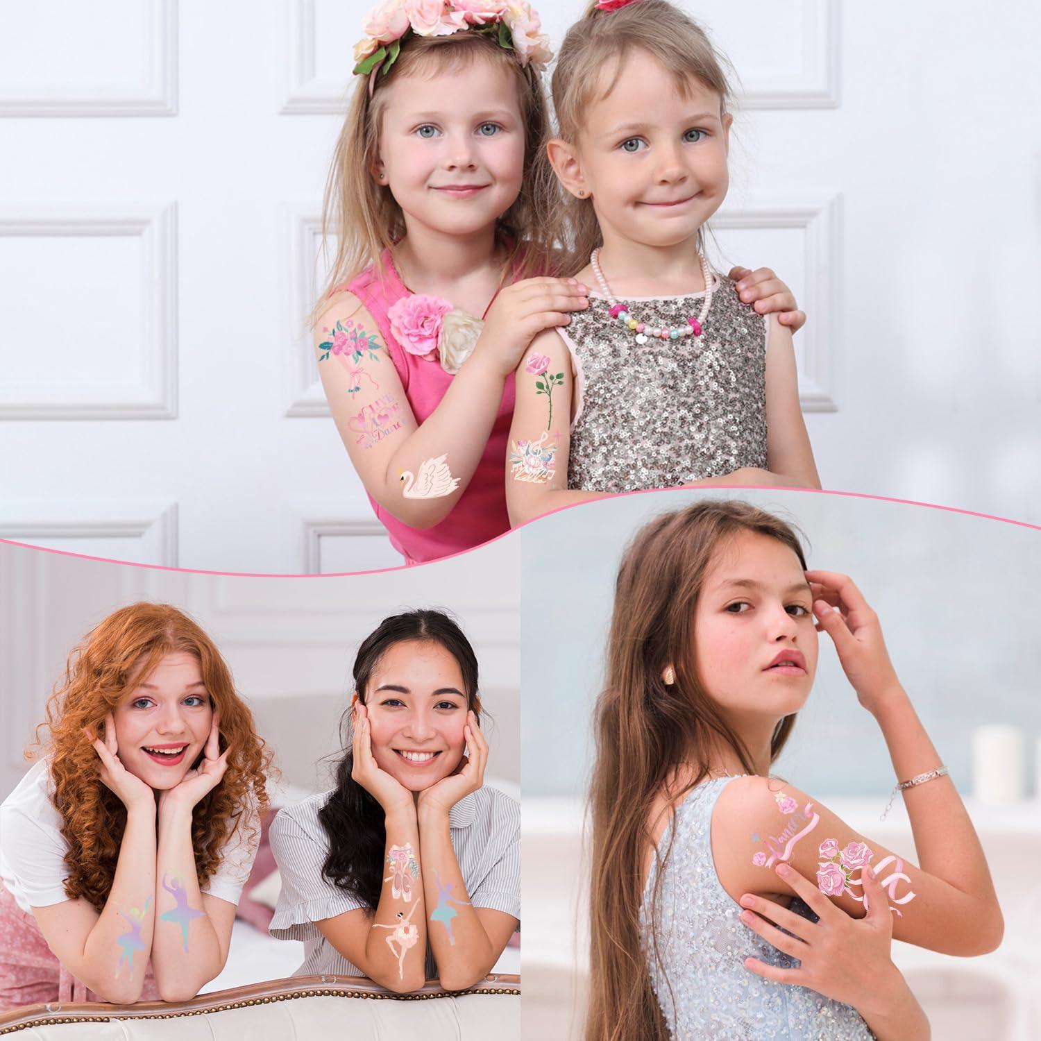 Tatuajes Temporales de Ballet Lovarywow - 200 Stickers para Niños