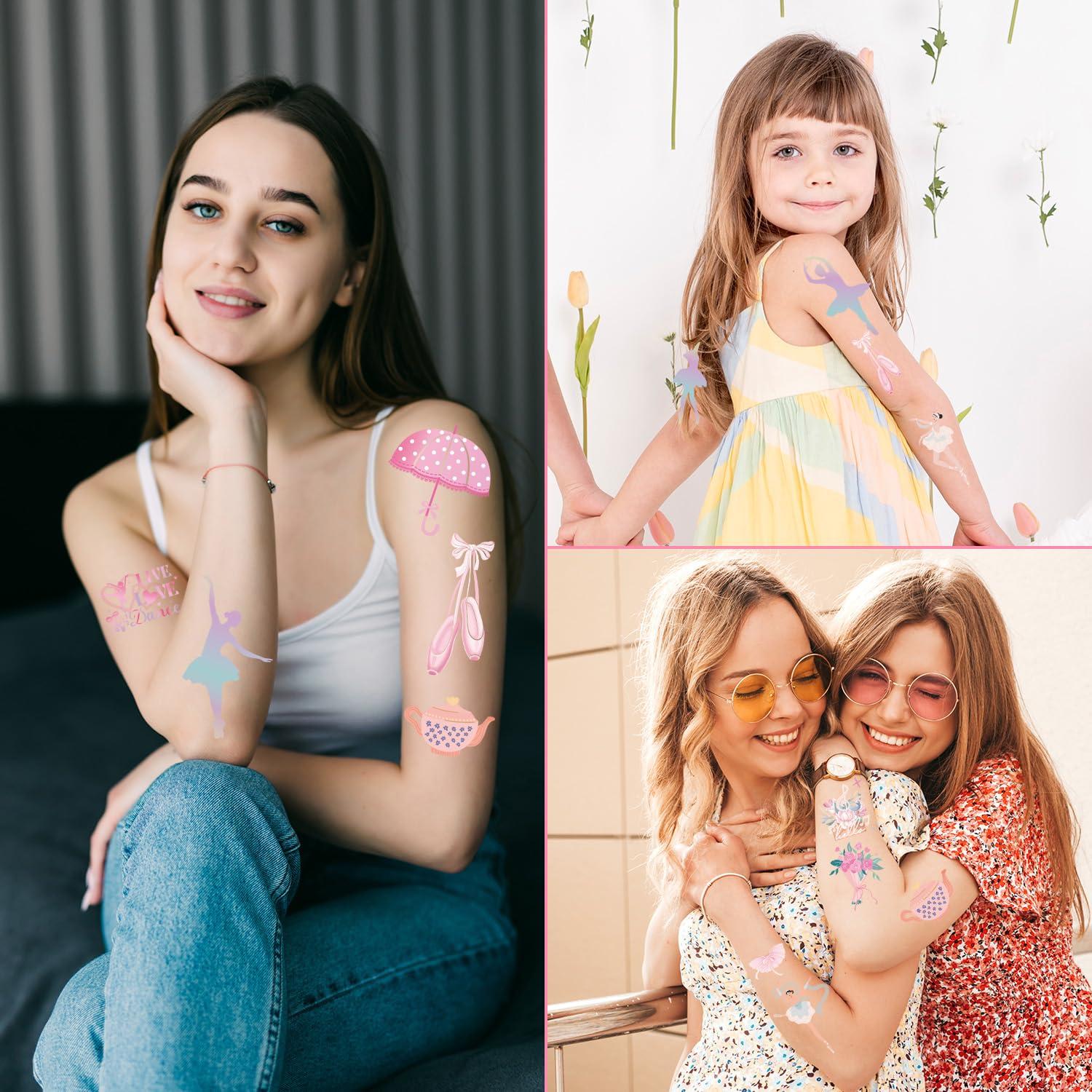 Tatuajes Temporales de Ballet Lovarywow - 200 Stickers para Niños
