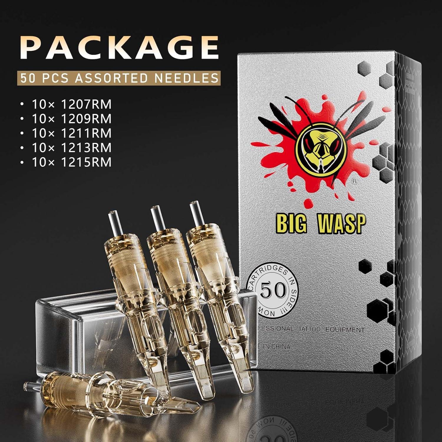 Agujas de Tatuaje Desechables BIGWASP 50pcs Curvas Magnum RM