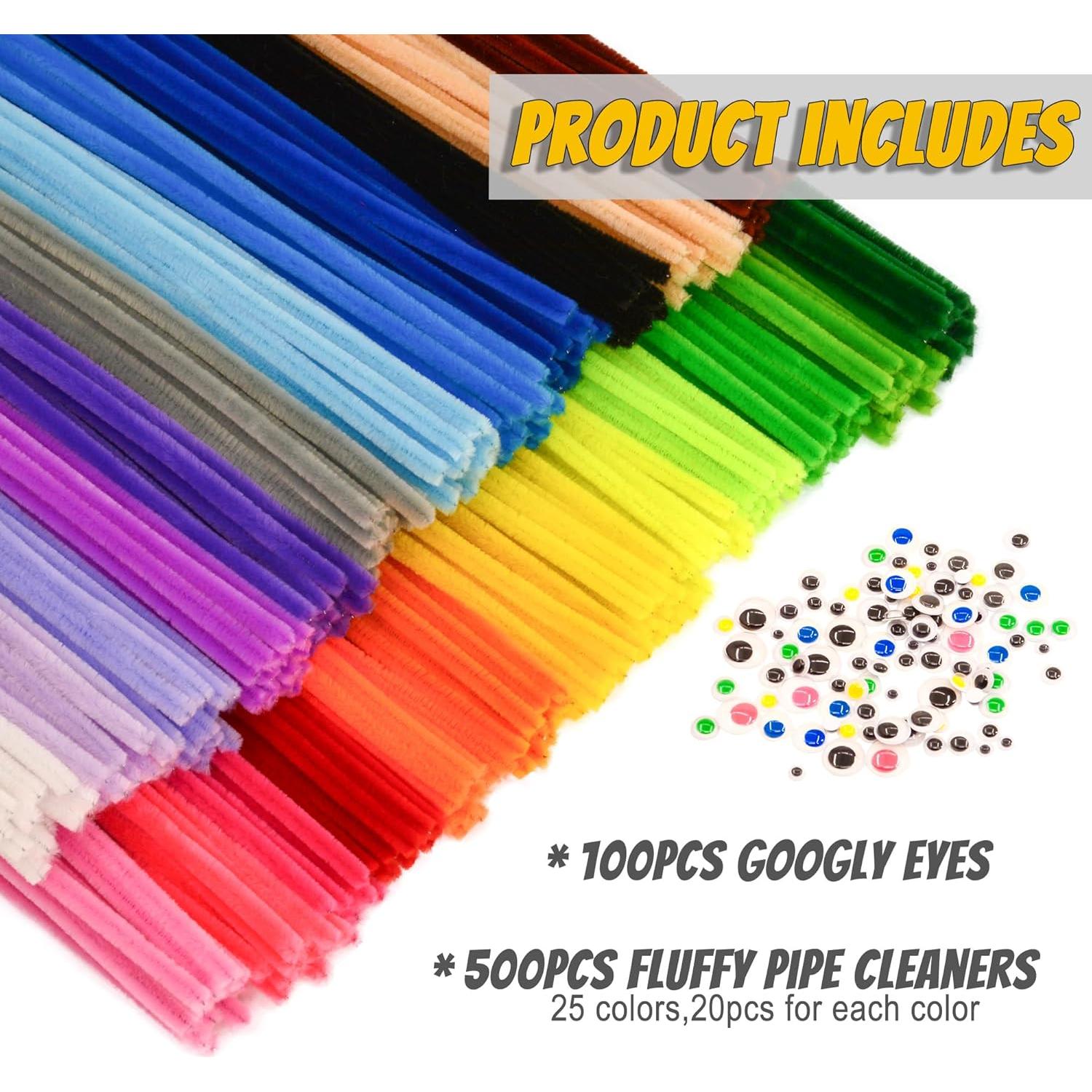 Kocopi 350 limpiapipas + 100 ojos autoadhesivos 25 colores