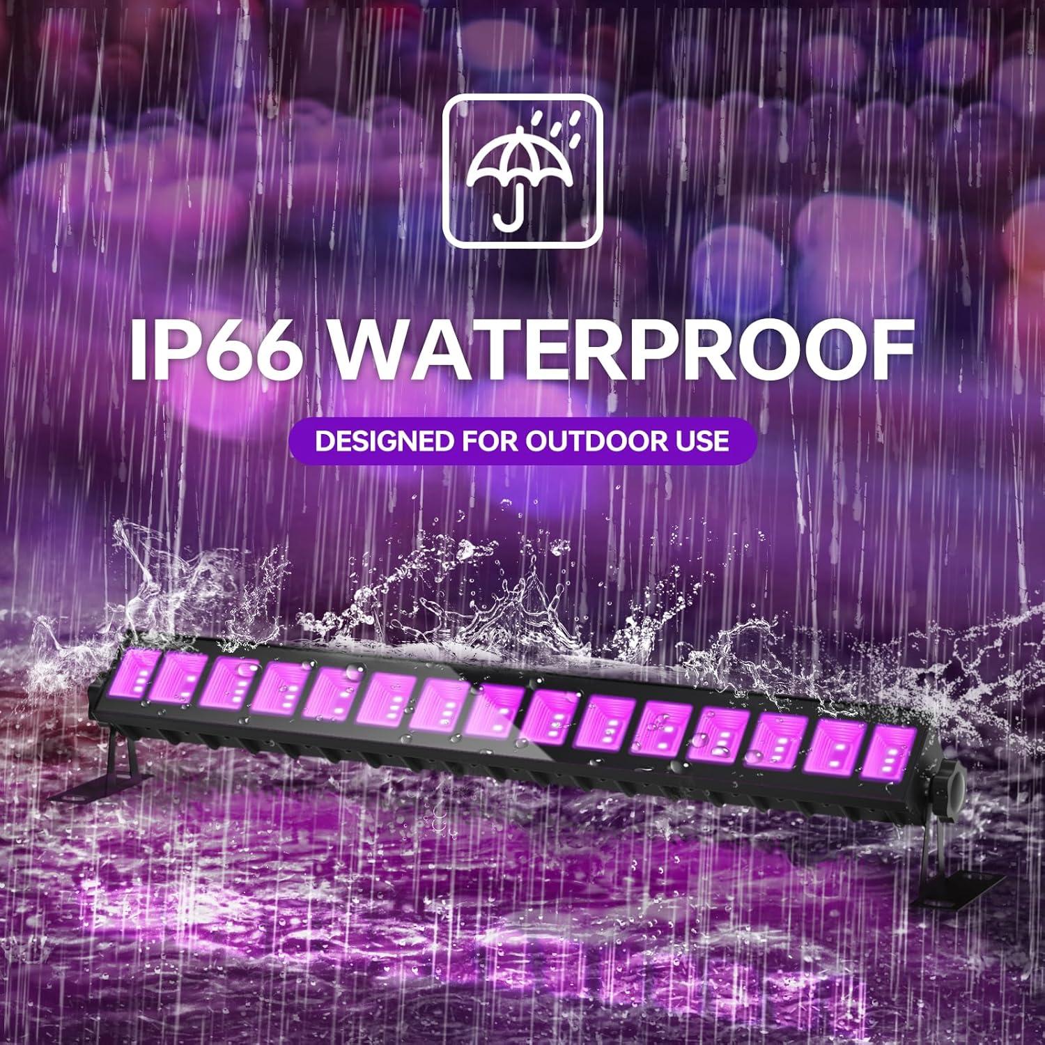 Paquete de 4 Luces LED Negras YQNLIFA 36W Impermeables IP66